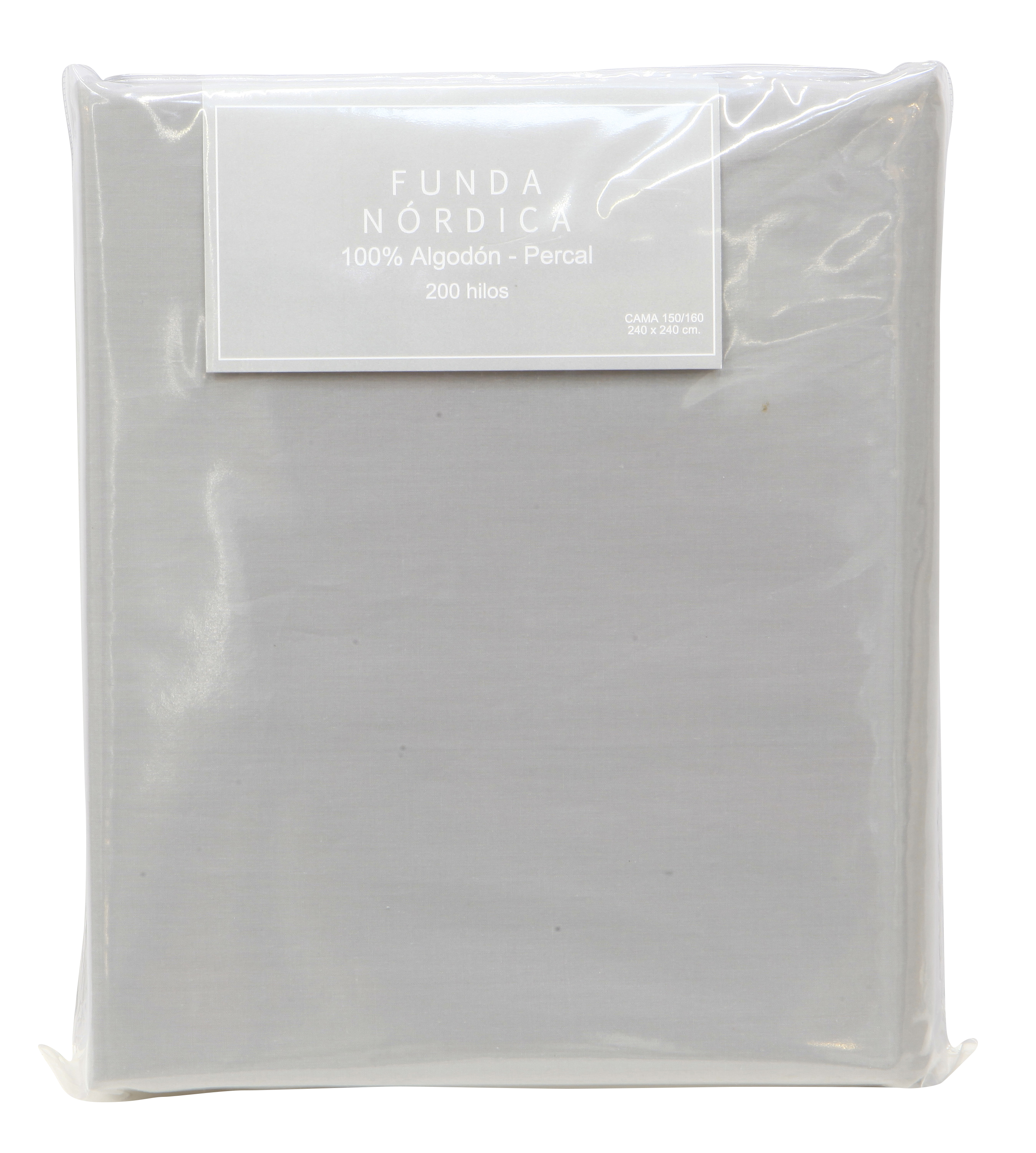 Funda nórdica Vainica algodón 200 hilos gris para cama de 150 cm - 4