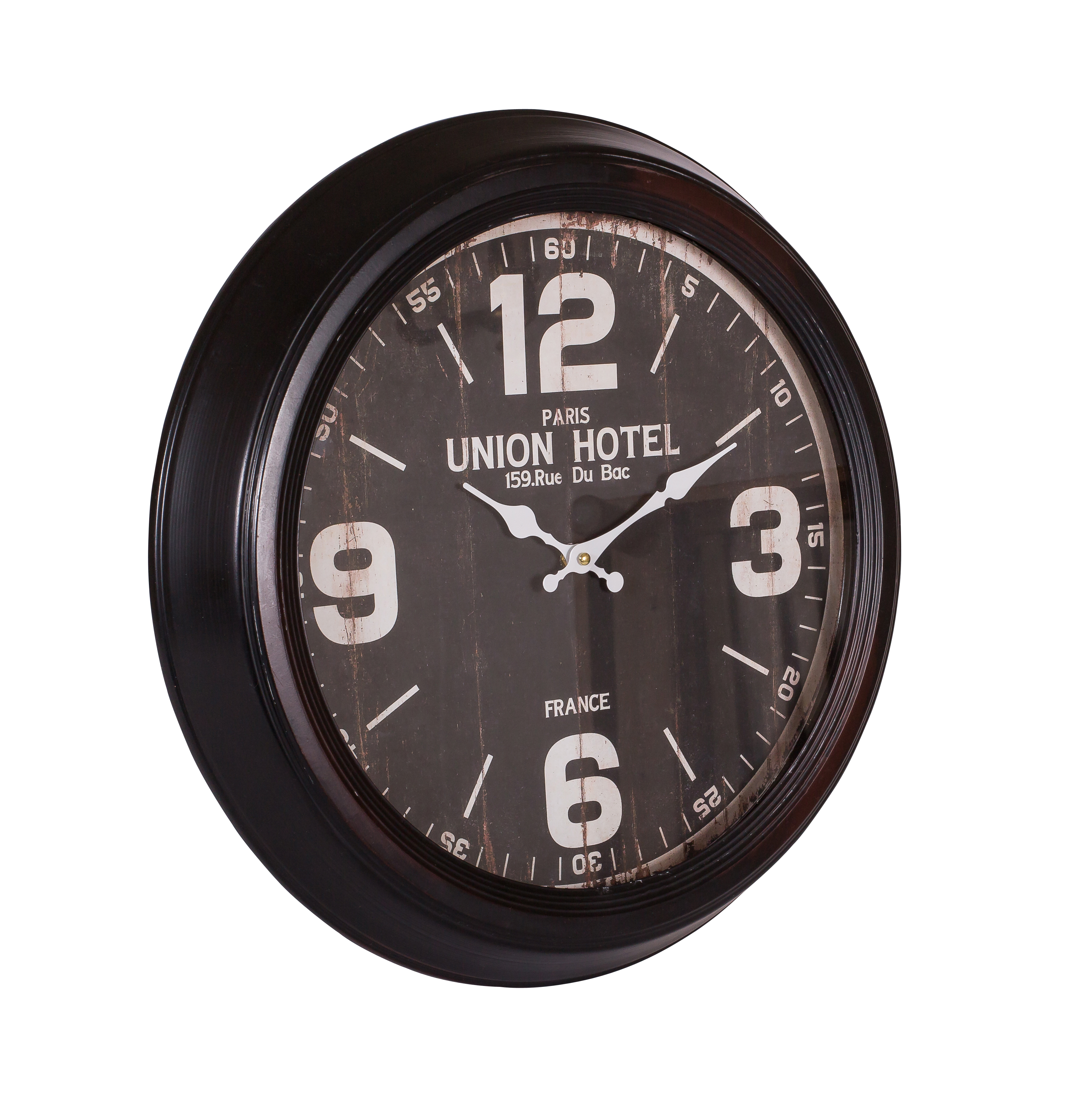 Reloj de pared redondo negro de cm