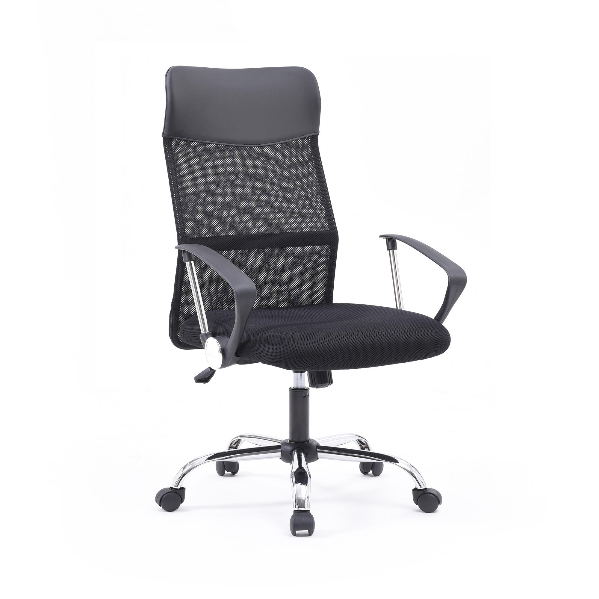 Silla de escritorio negra polipiel 63 x 126 x 58 cm