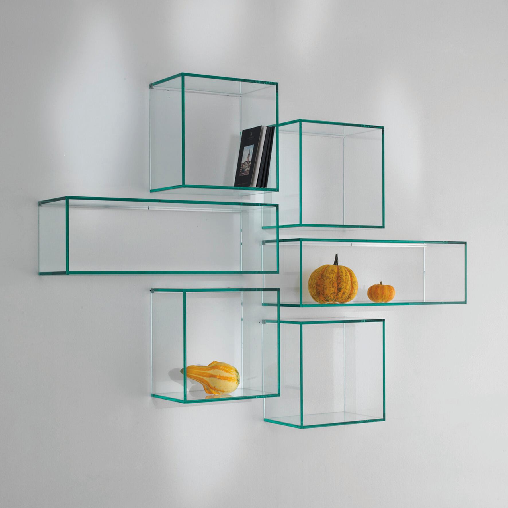 Mensola a muro Kubo Q quadrato in vetro L 28 x P 28 cm trasparente - 6