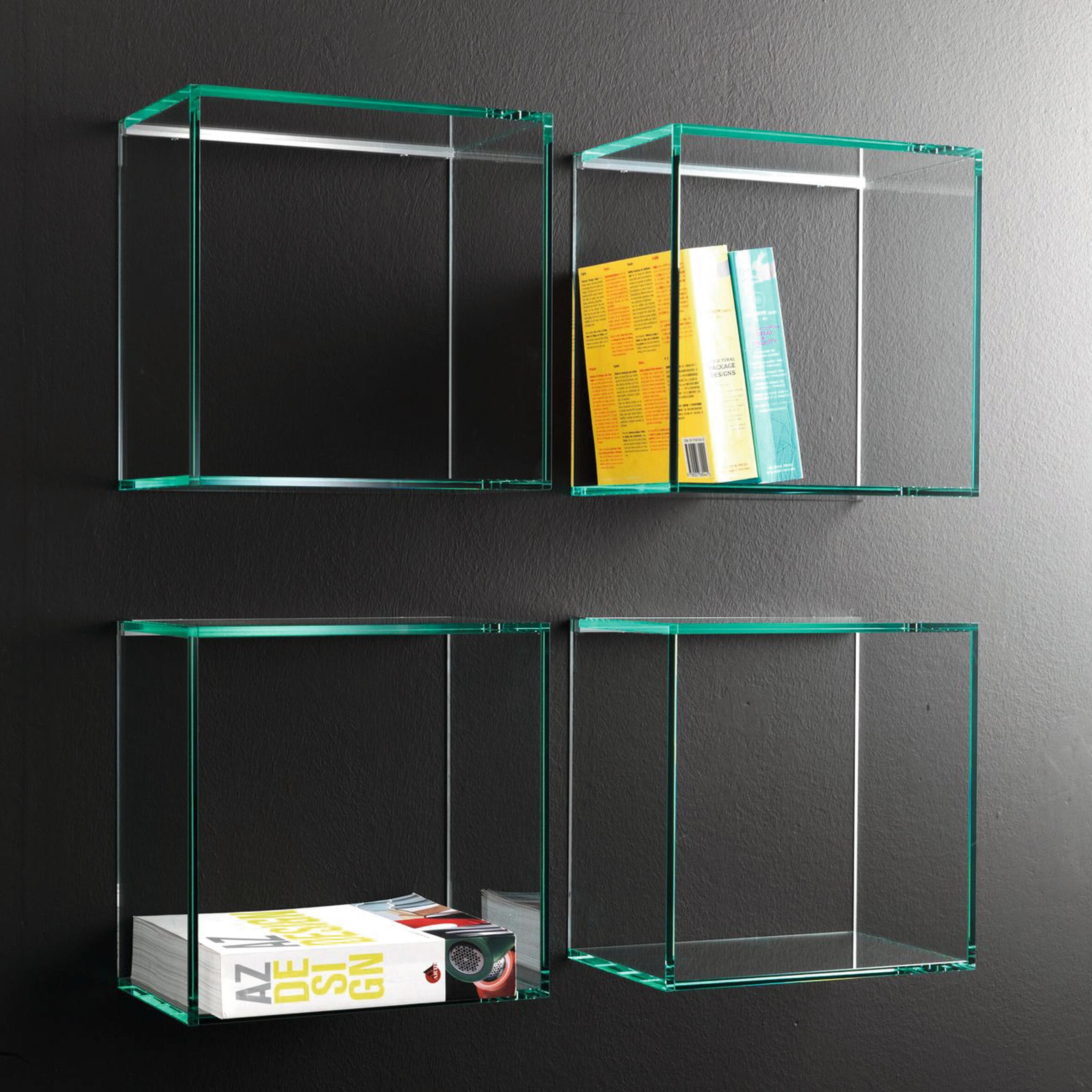 Mensola a muro Kubo Q quadrato in vetro L 28 x P 28 cm trasparente - 5