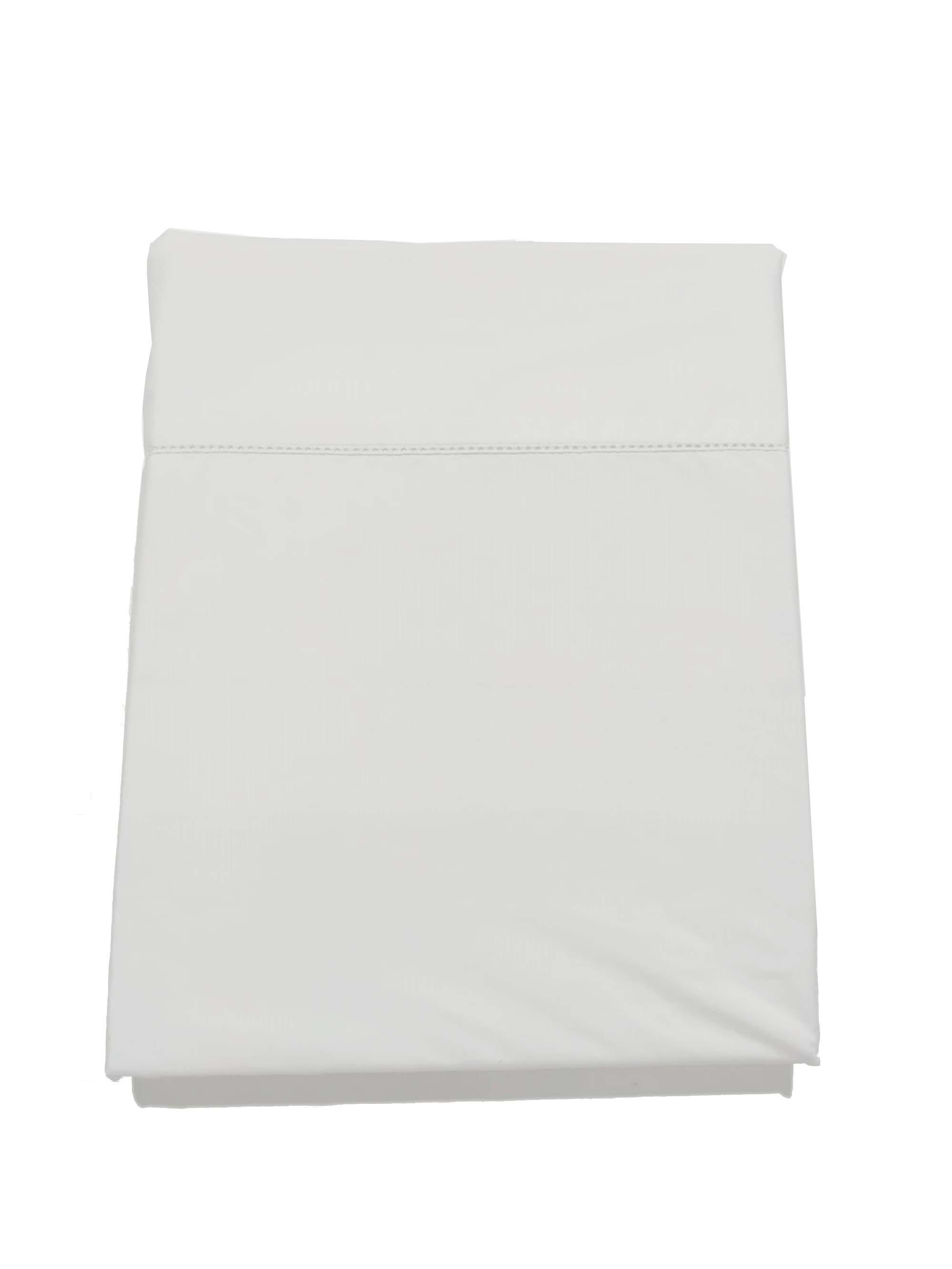 Sábana encimera Vainica algodón percal 200 hilos blanco para cama de 150 cm - 4