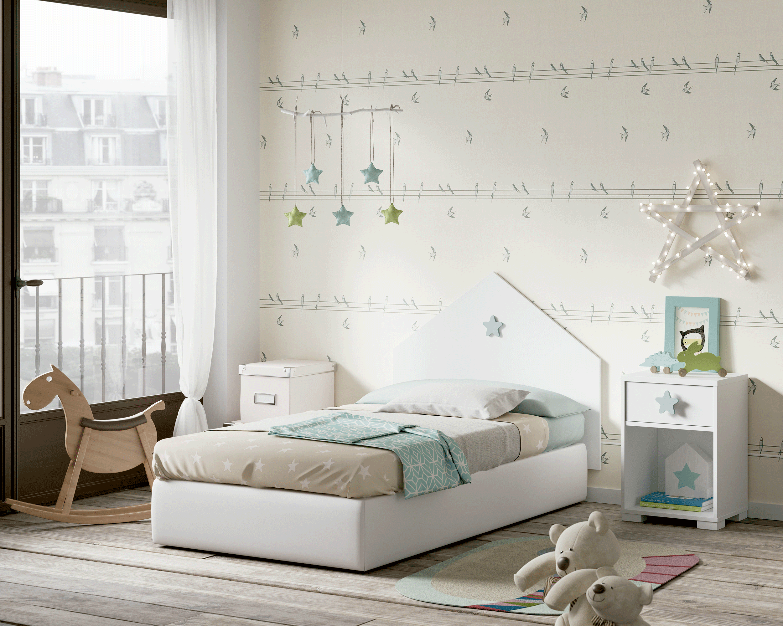 Cabecero de cama sweet blanco 100x80x1,6 cm (anchoxaltoxfondo)
