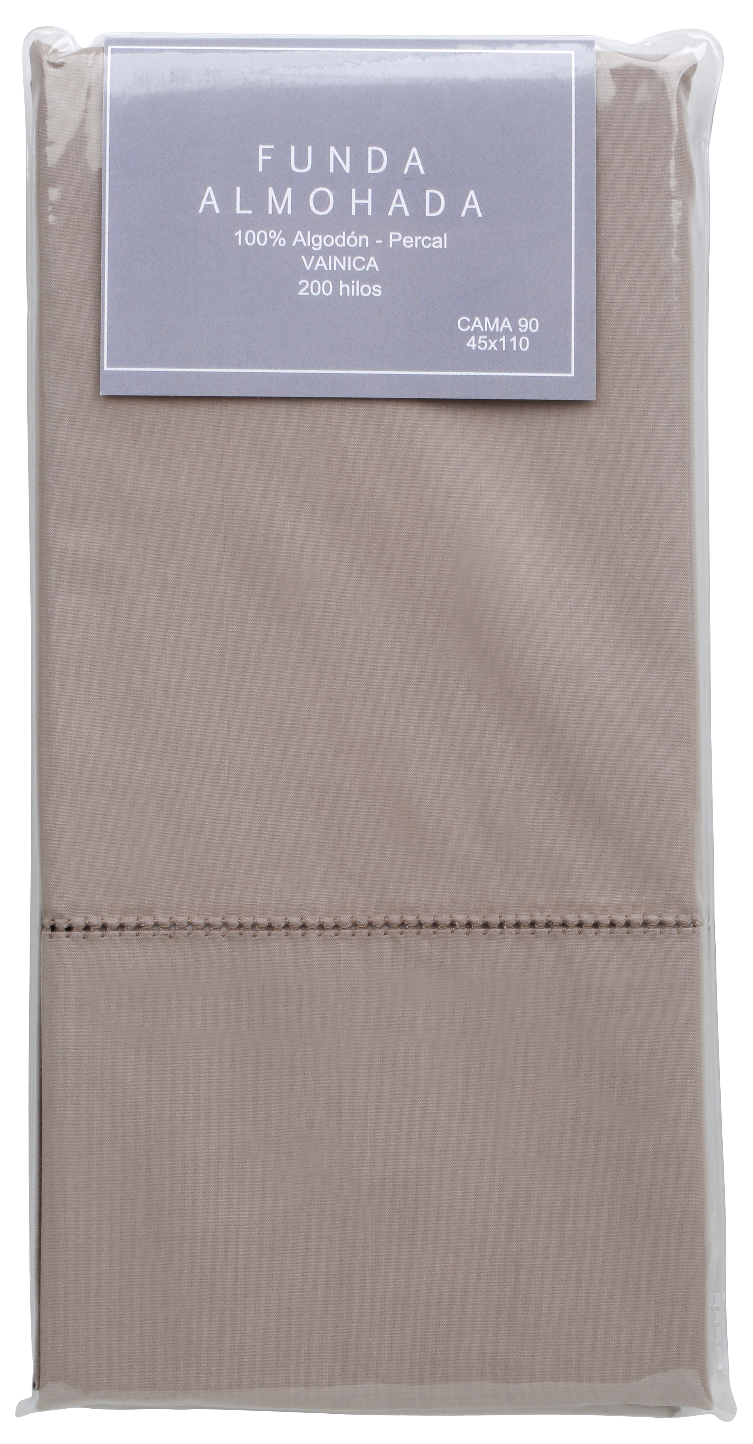 Funda de almohada de algodón 200 hilos topo cama 90 cm - 6