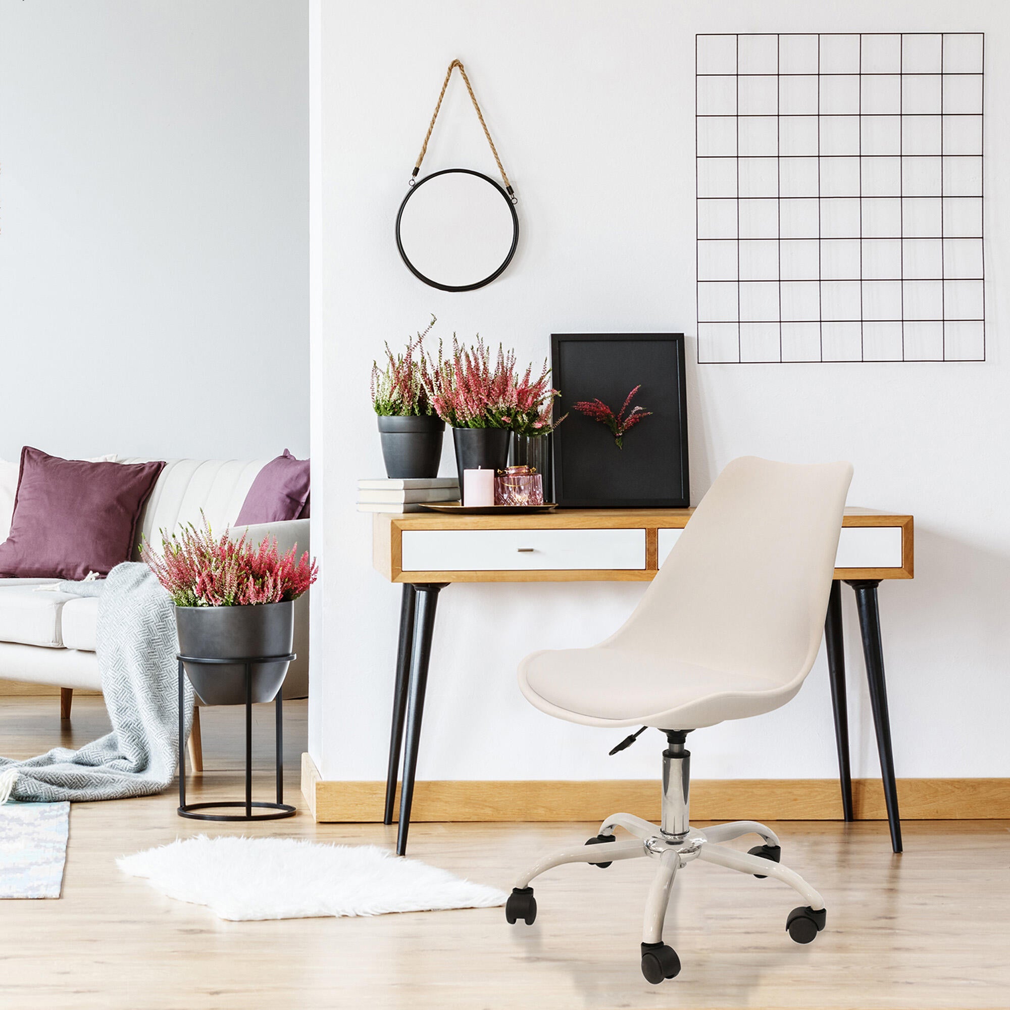 Cadeira de escritório 46.5x58.5x92 cm branco Kiruna - 3