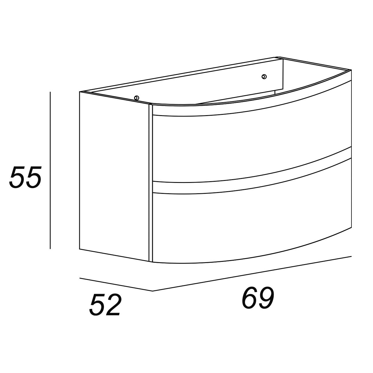 Mobile da bagno sospeso sotto lavabo L 35 x H 55 x P 22 cm marrone talpa BADEN HAUS Vague - 2