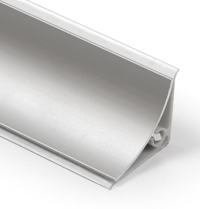 Copete para encimera de cocina cóncavo plata mate de 2,5 m