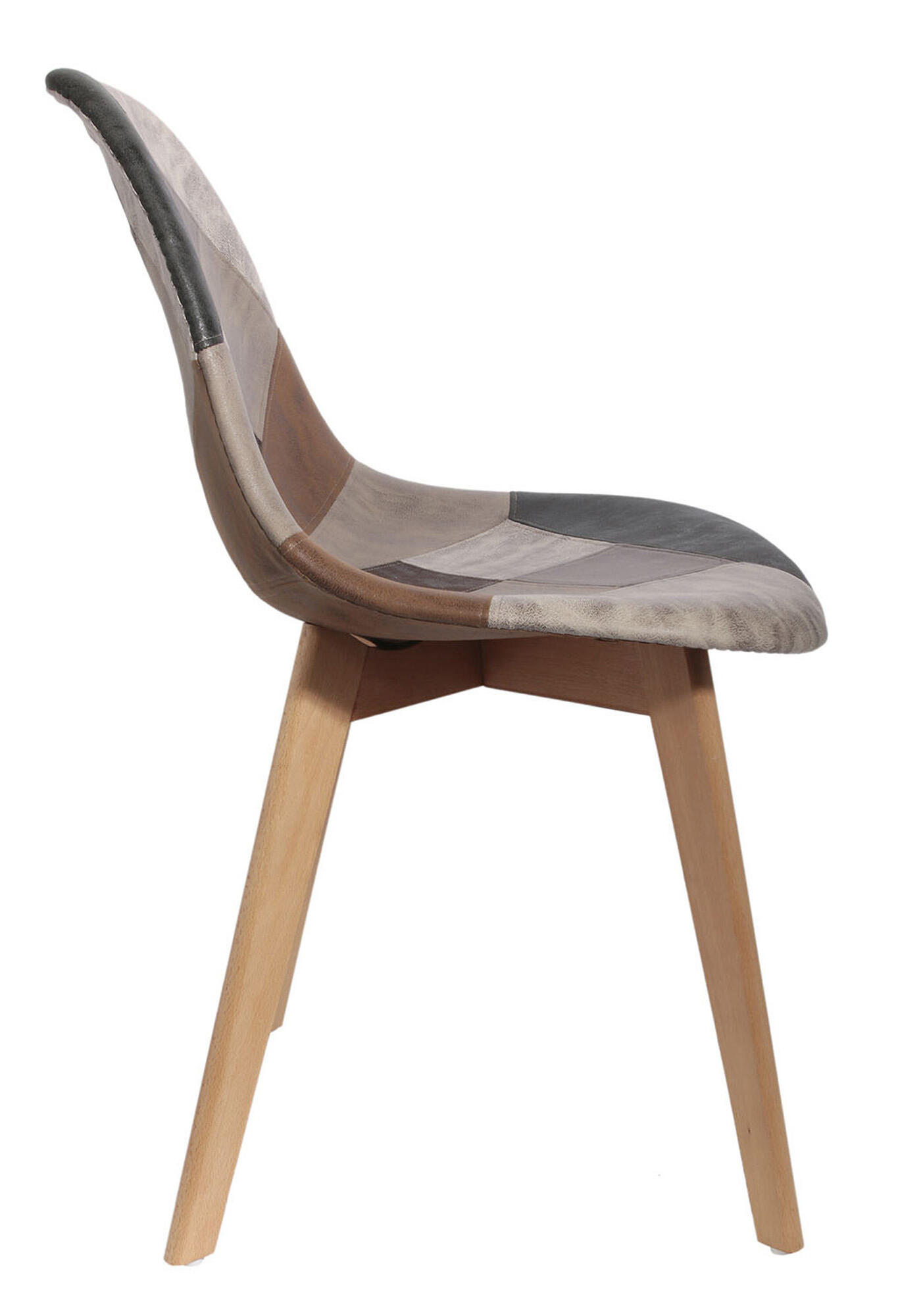 Set 4 sillas de comedor Patchwork multicolor (tonos marrón) - 6