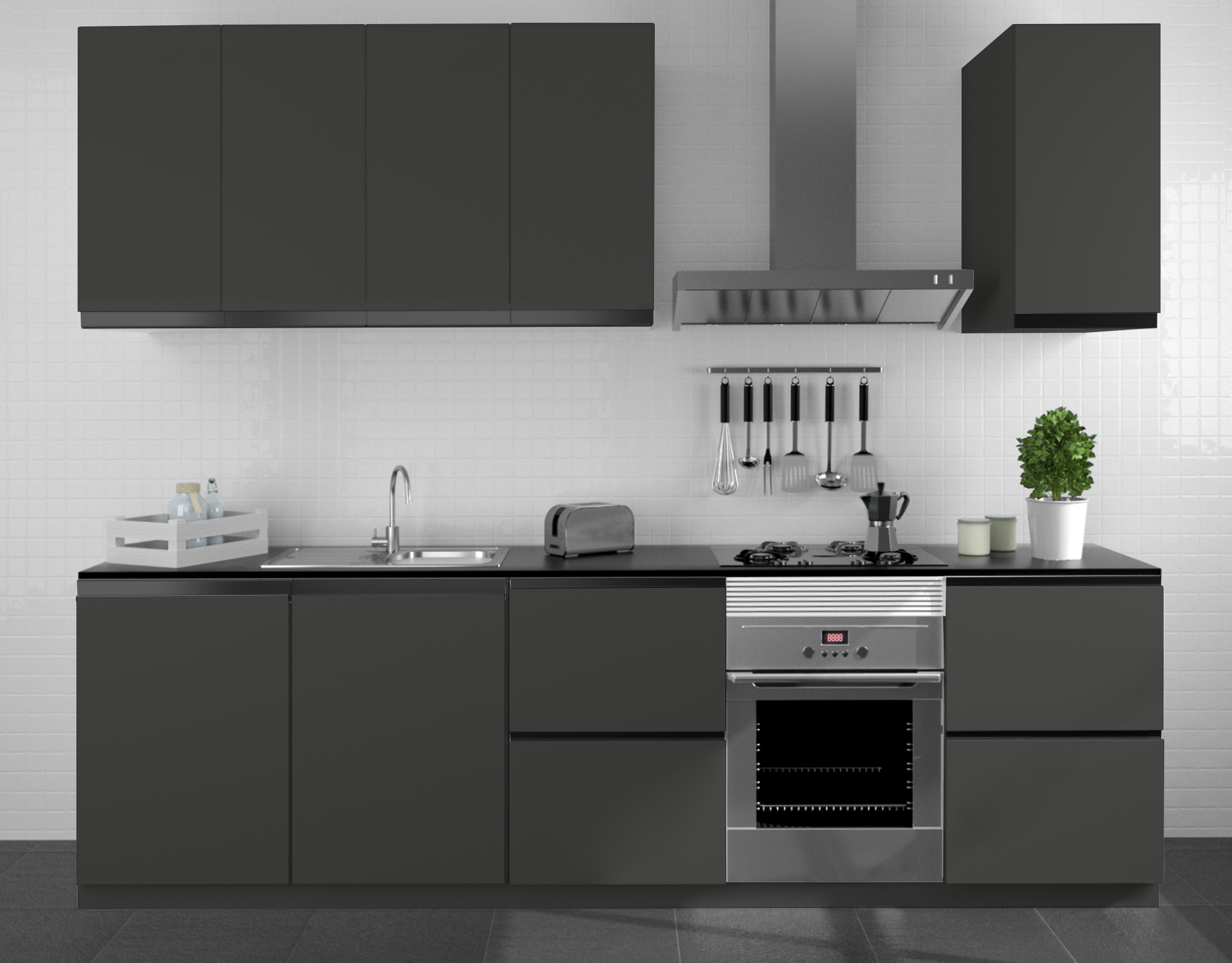 Costado para mueble de cocina Milos antracita mate H 102.4 x L 37 cm - 5