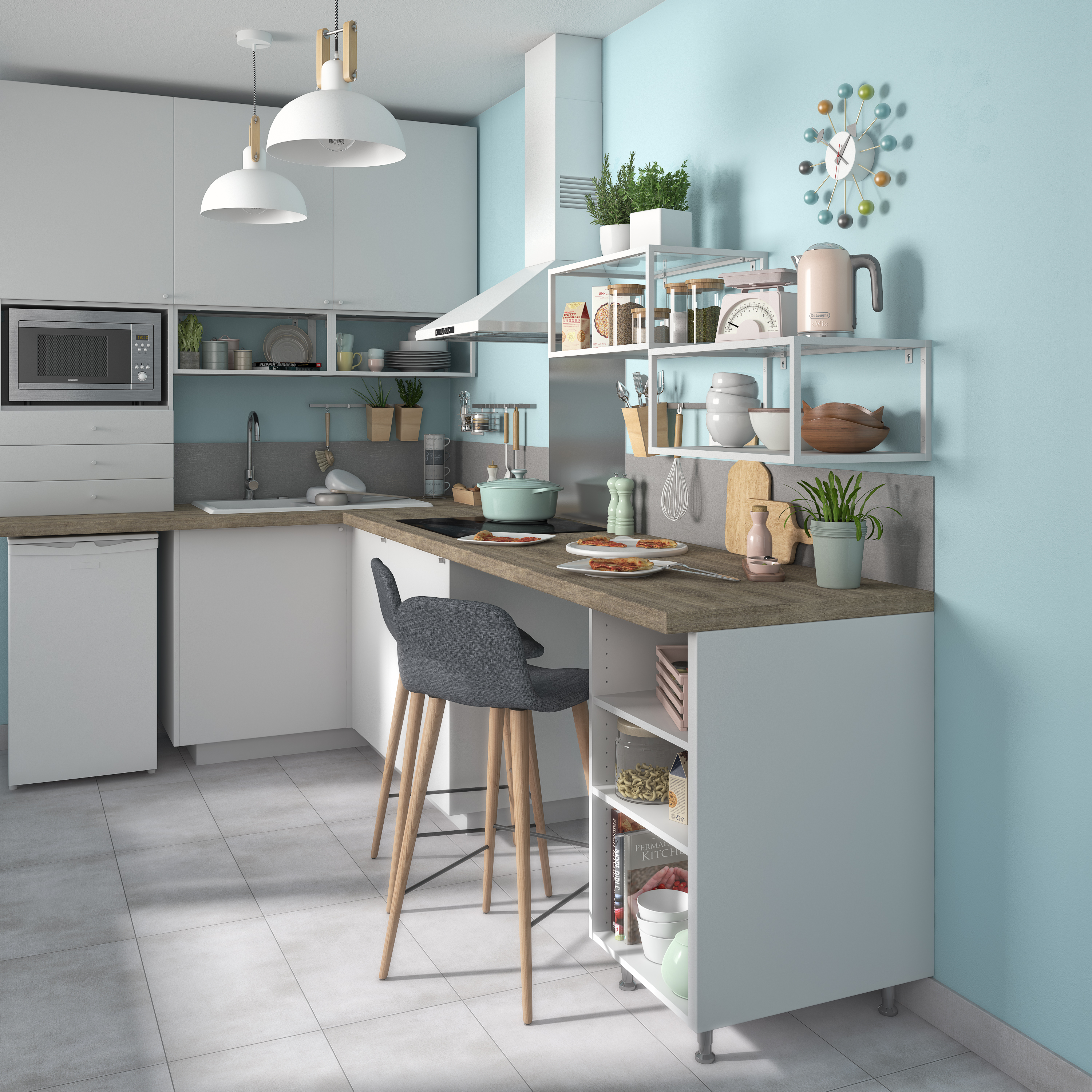 Painel/Porta de cozinha Delinia Sofia 60 x 77 cm branco mate - 16