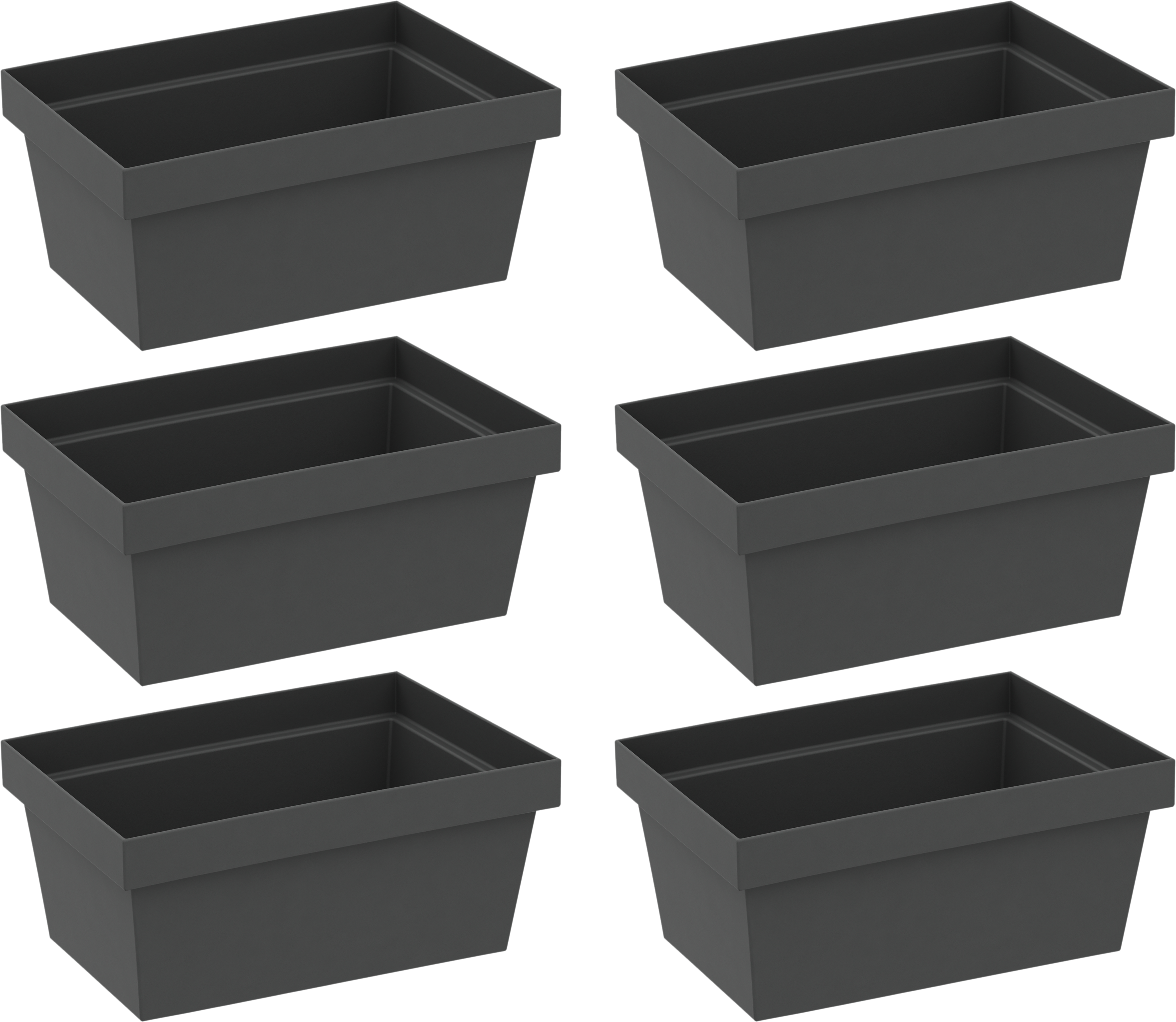 Set de 6 porta utensilios para cajón de cocina delinia id gris 10x6,7x15 cm