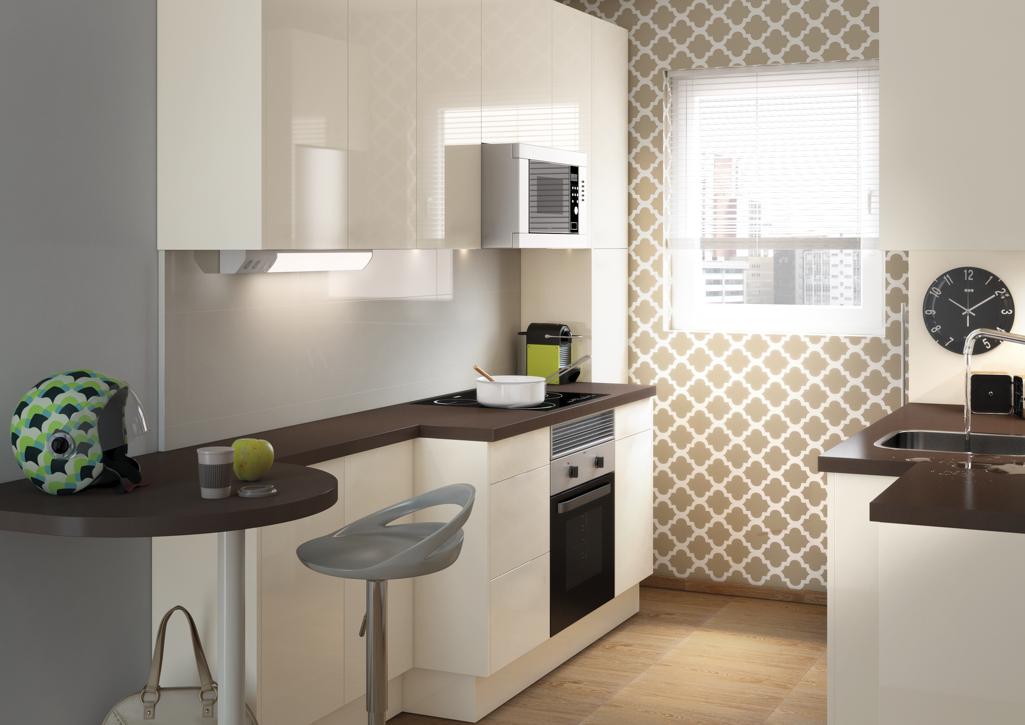 Frente gaveta de cozinha Delinia Atenas 60X13 cm taupe brilho - 4