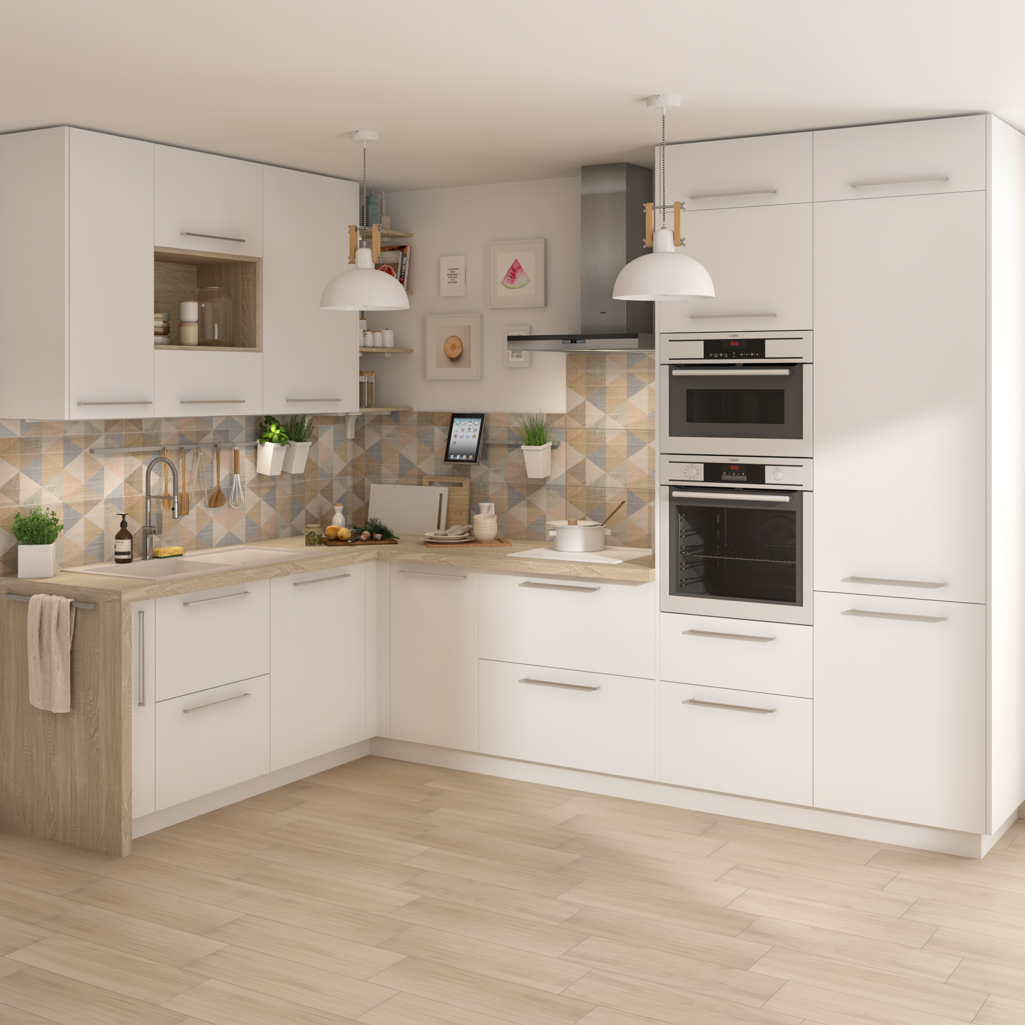 Frente gaveta de cozinha Delinia Sofia 79.7x38.4cm branco mate - 9
