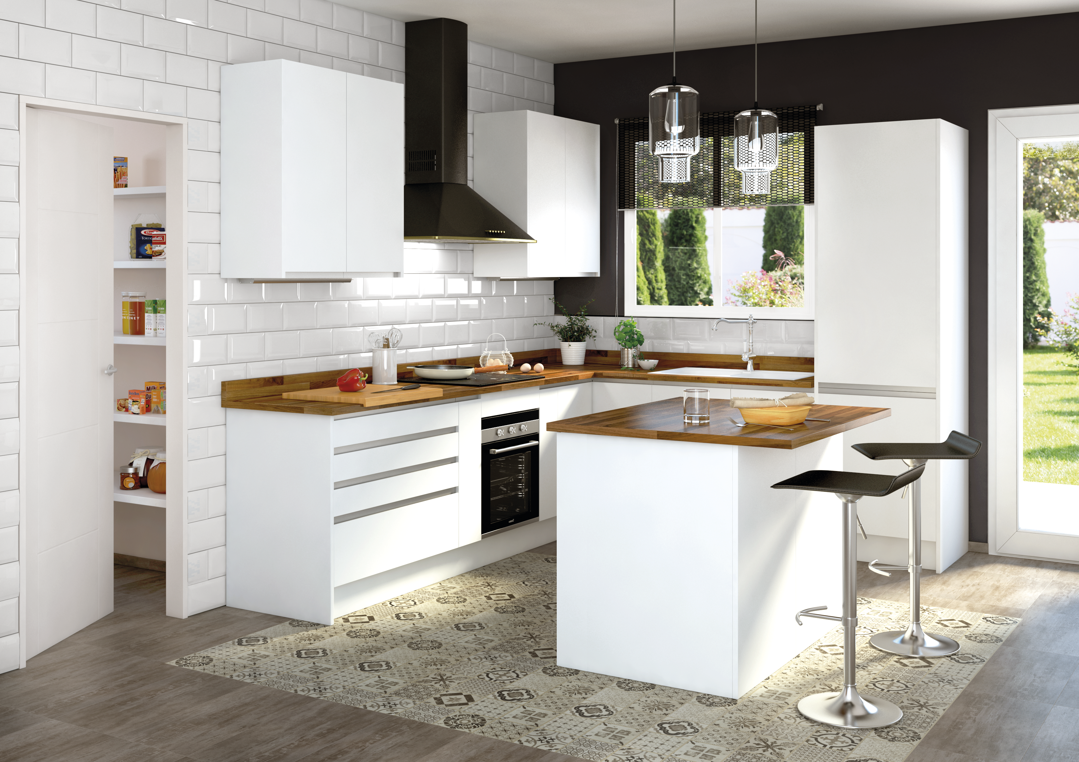 Frente gaveta de cozinha Delinia Mikonos 79.7x38.4cm branco mate - 3