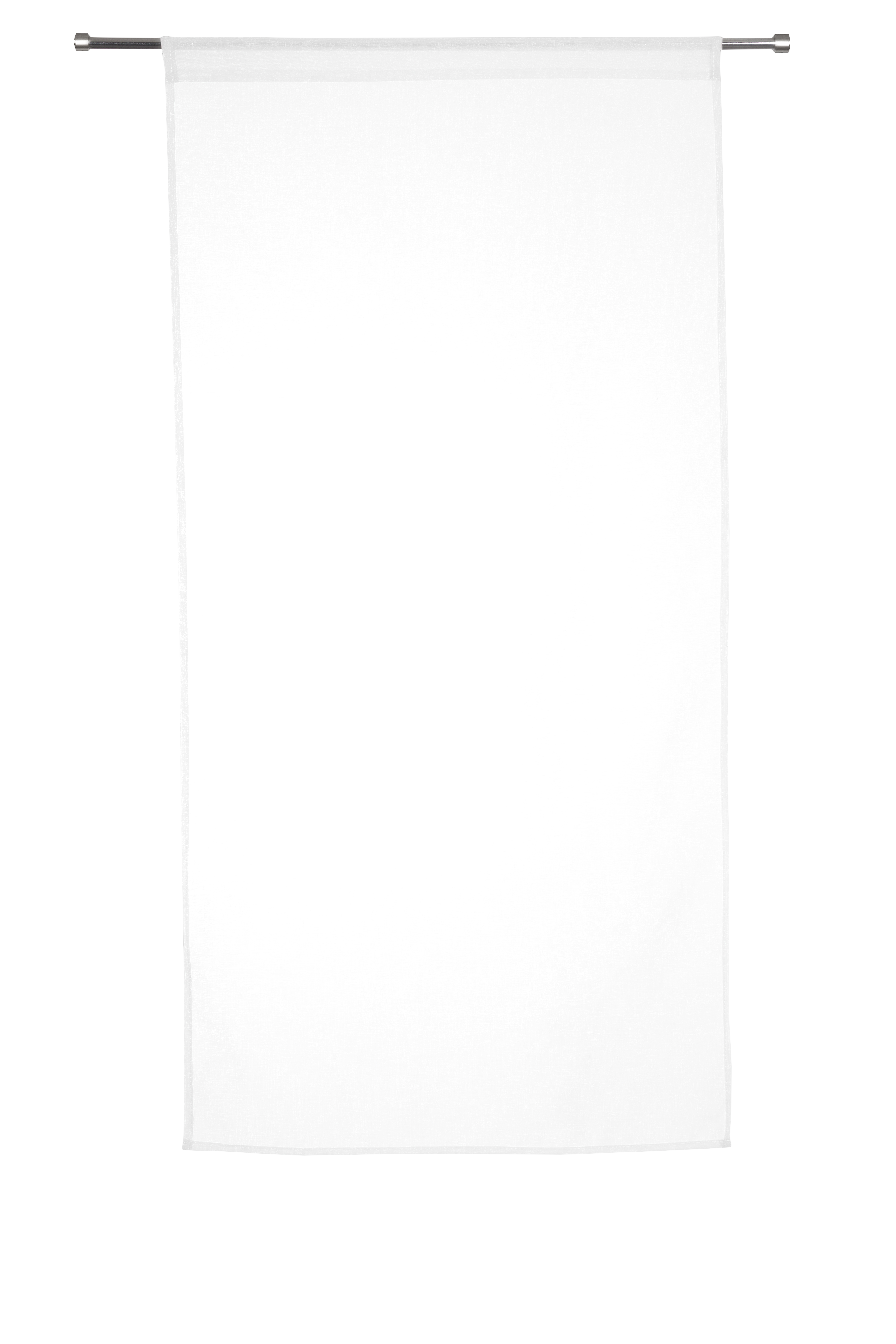 2 visillos tendina pasabarras leo liso blanco de 45x120cm