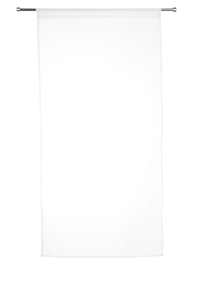 2 Visillos tendina pasabarras Leo poliéster liso blanco de 45x120cm
