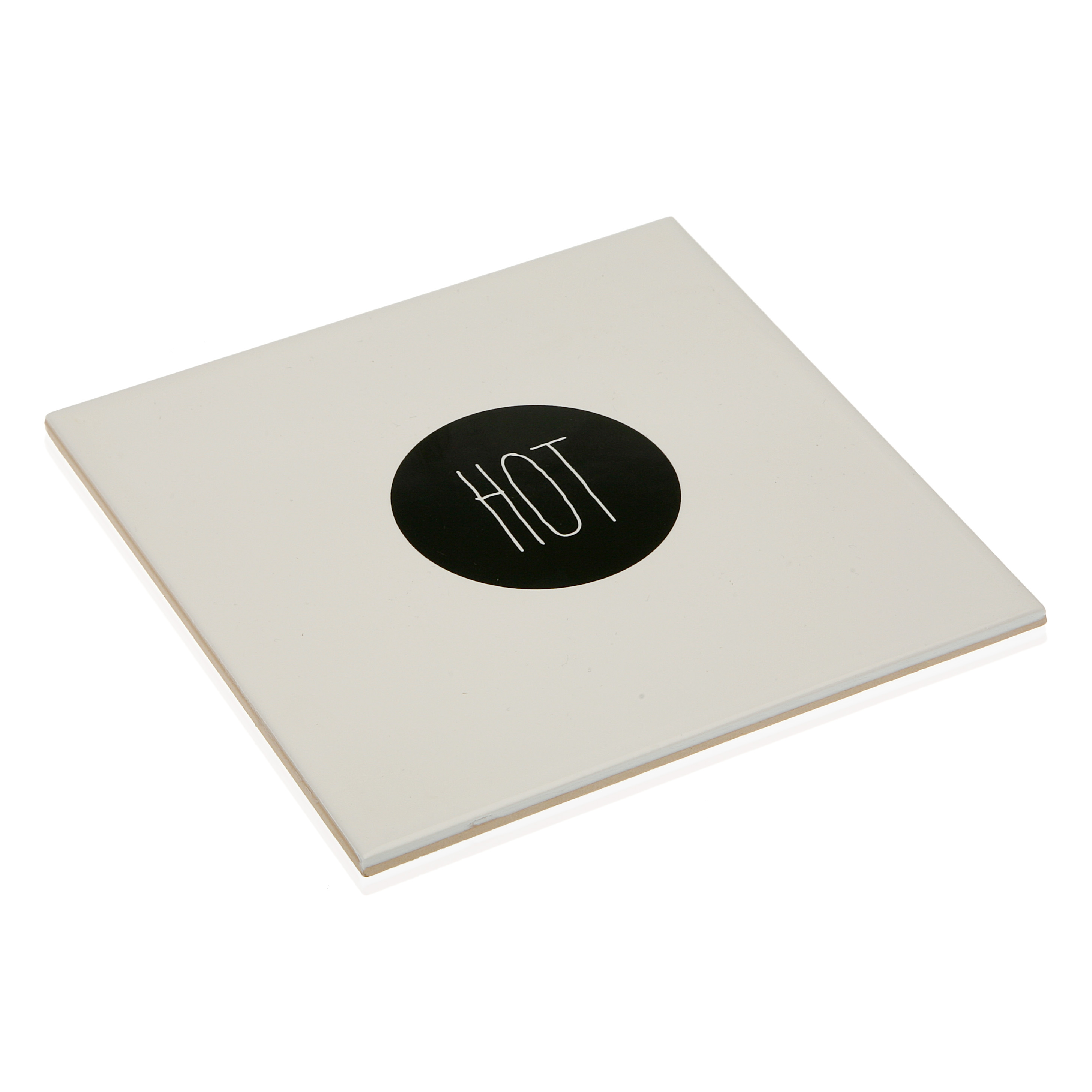 Salva encimera cerámico color blanco y negro 15x15x0,7cm