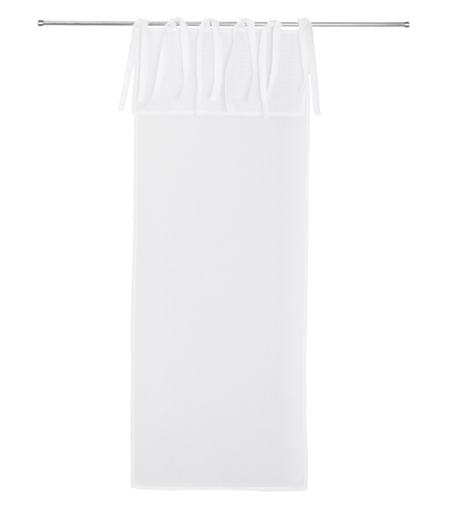 2 Visillos tendina con nudo Nouettes poliéster de 45x120cm liso blanco