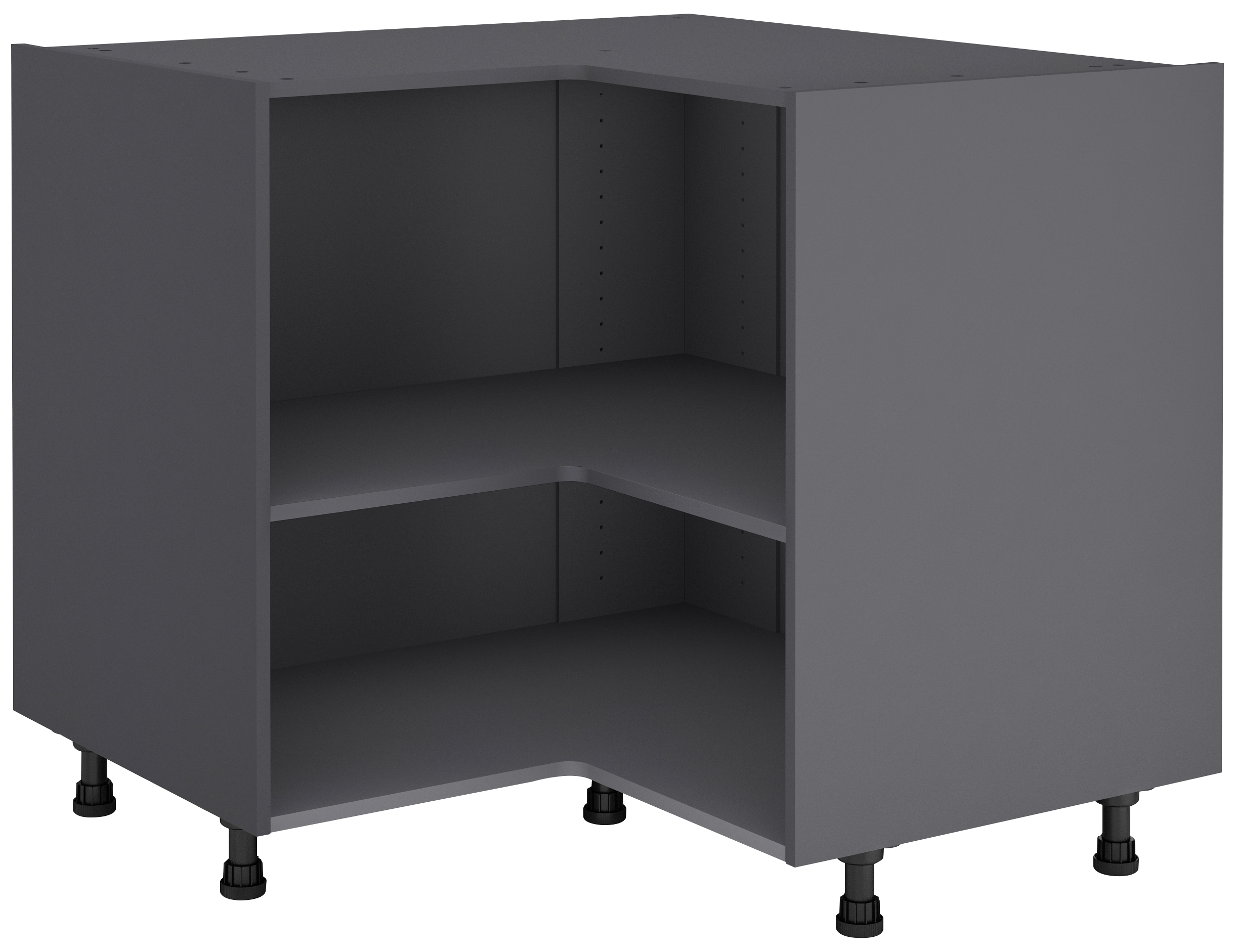 Mueble bajo de cocina  rincón angular gris DELINIA ID H76.8 X L97 X L 97 X P58 cm - 5