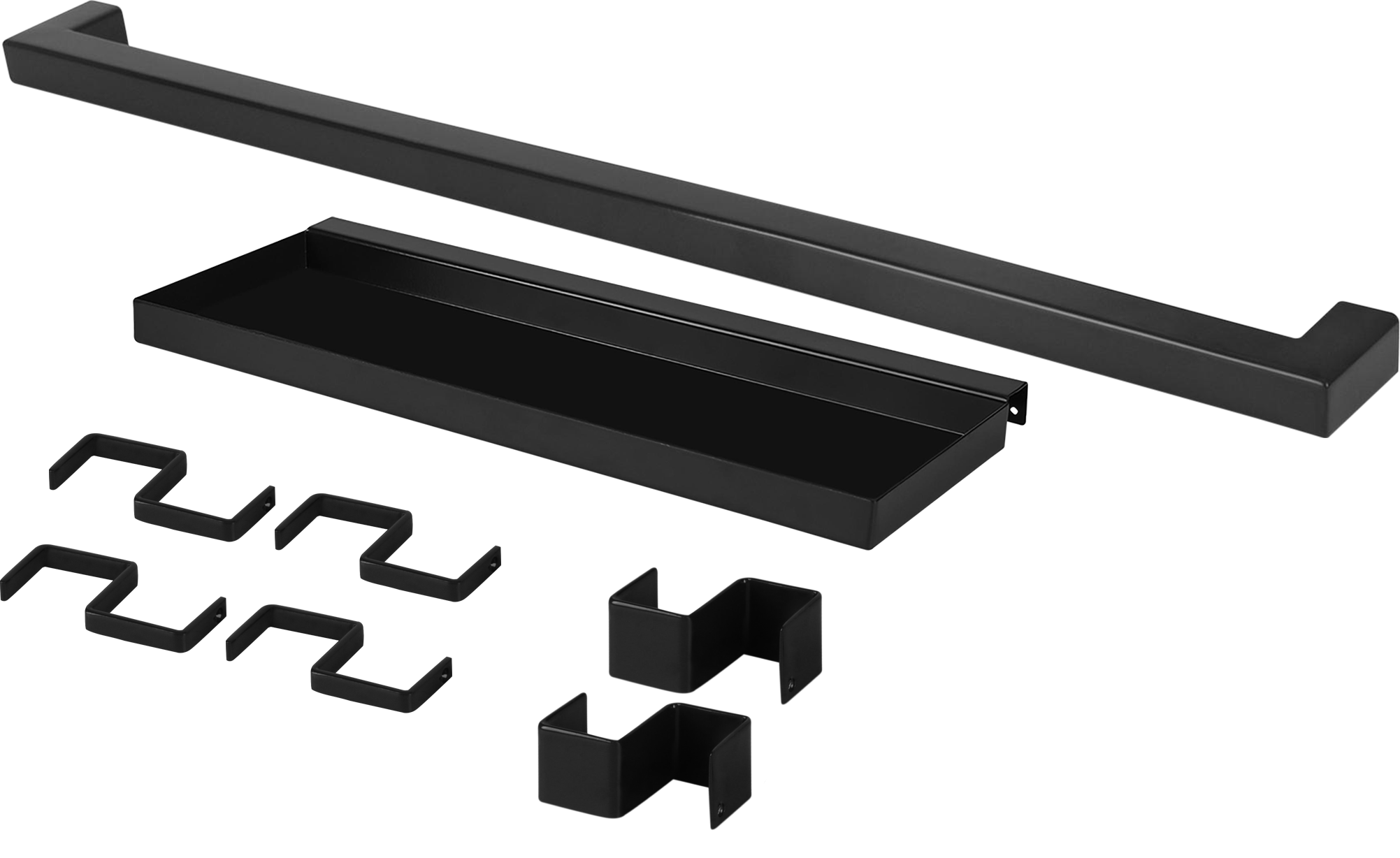 Set barra de cocina + estante delinia id acero gris 45 cm + 6 ganchos colgar