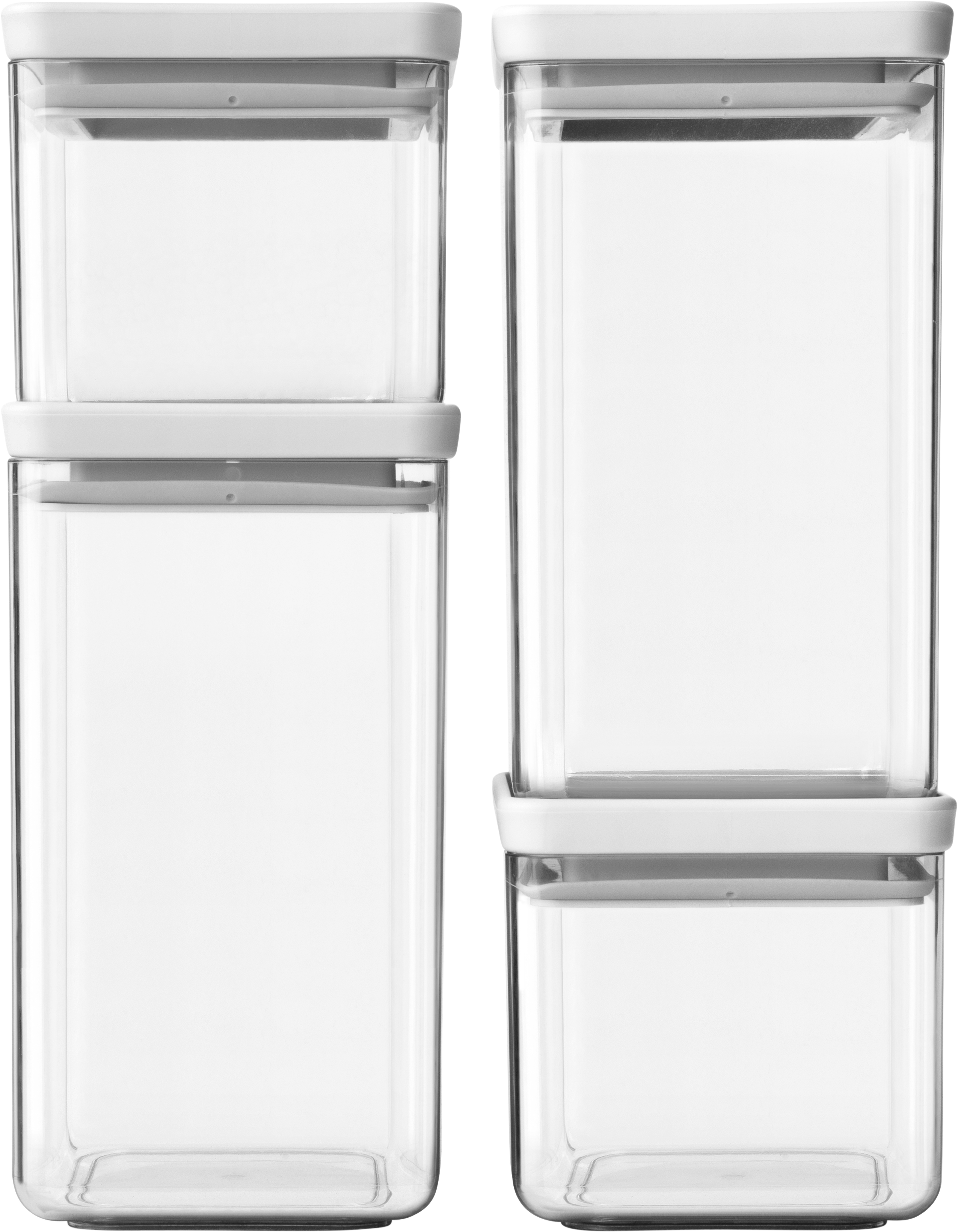 Bote de cocina set de 4 cuadrado gris claro - 4