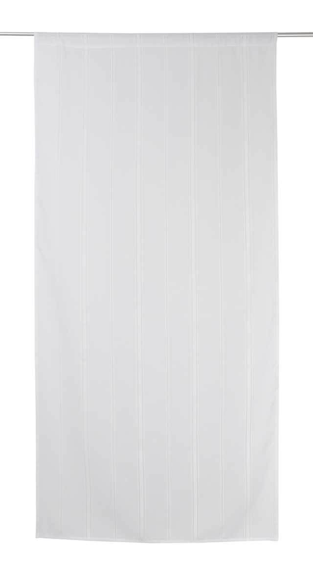 Visillo tendina pasabarras Natchik poliéster liso blanco de 80x160cm
