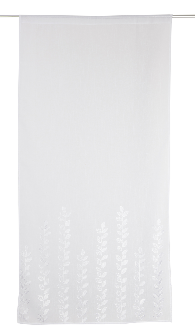 Visillo tendina pasabarras Veraz   flor blanco de 80x160cm