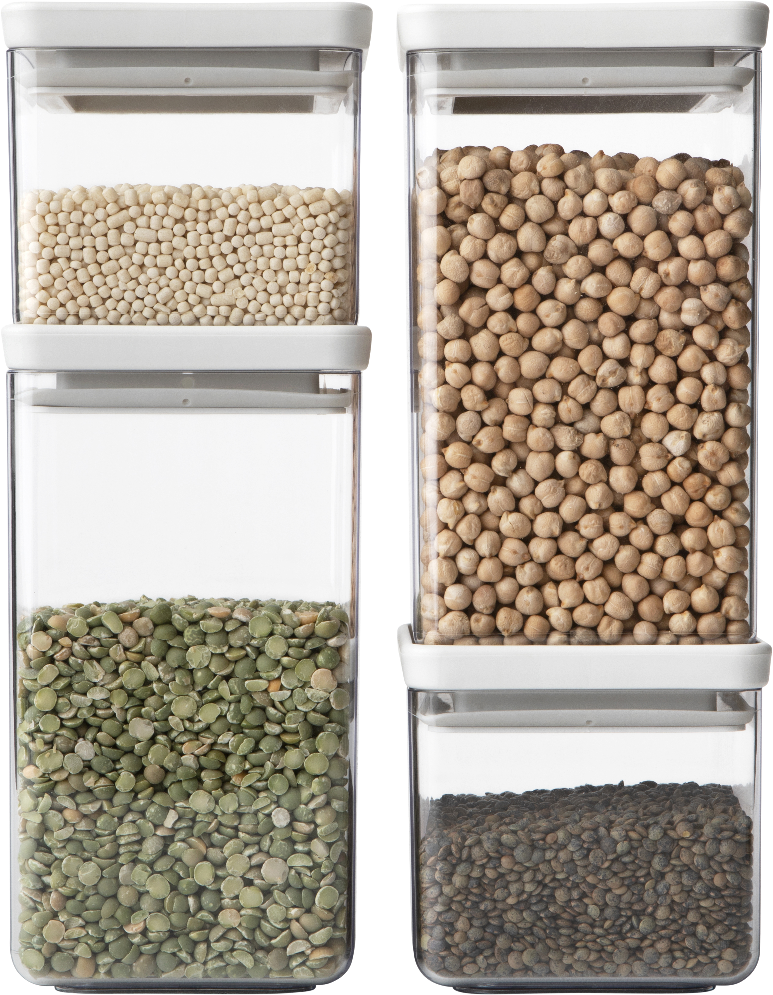 Bote de cocina set de 4 cuadrado gris claro - 7