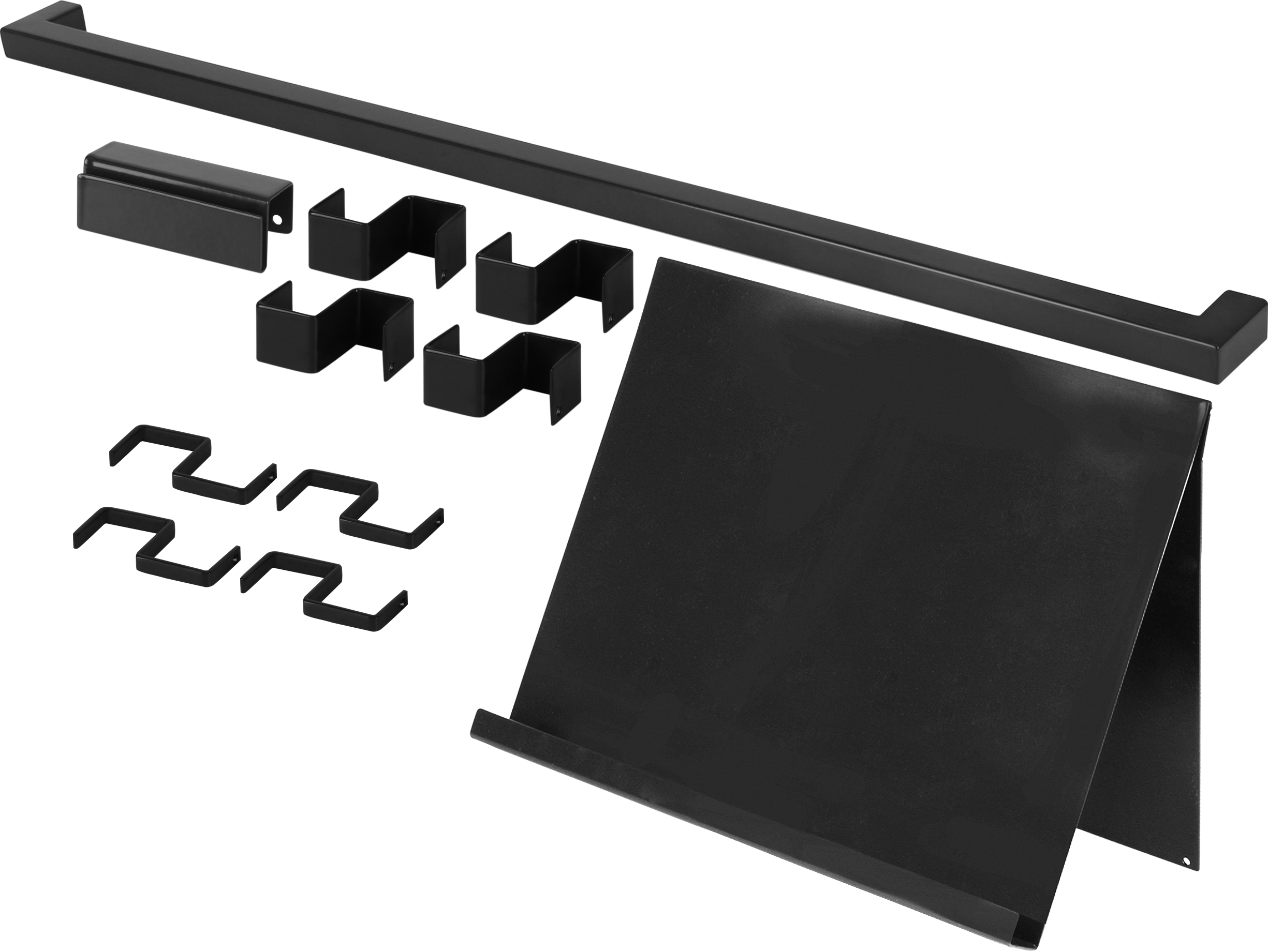Set barra de cocina + soporte tablet delinia id inox 60 cm + 8 ganchos colgar