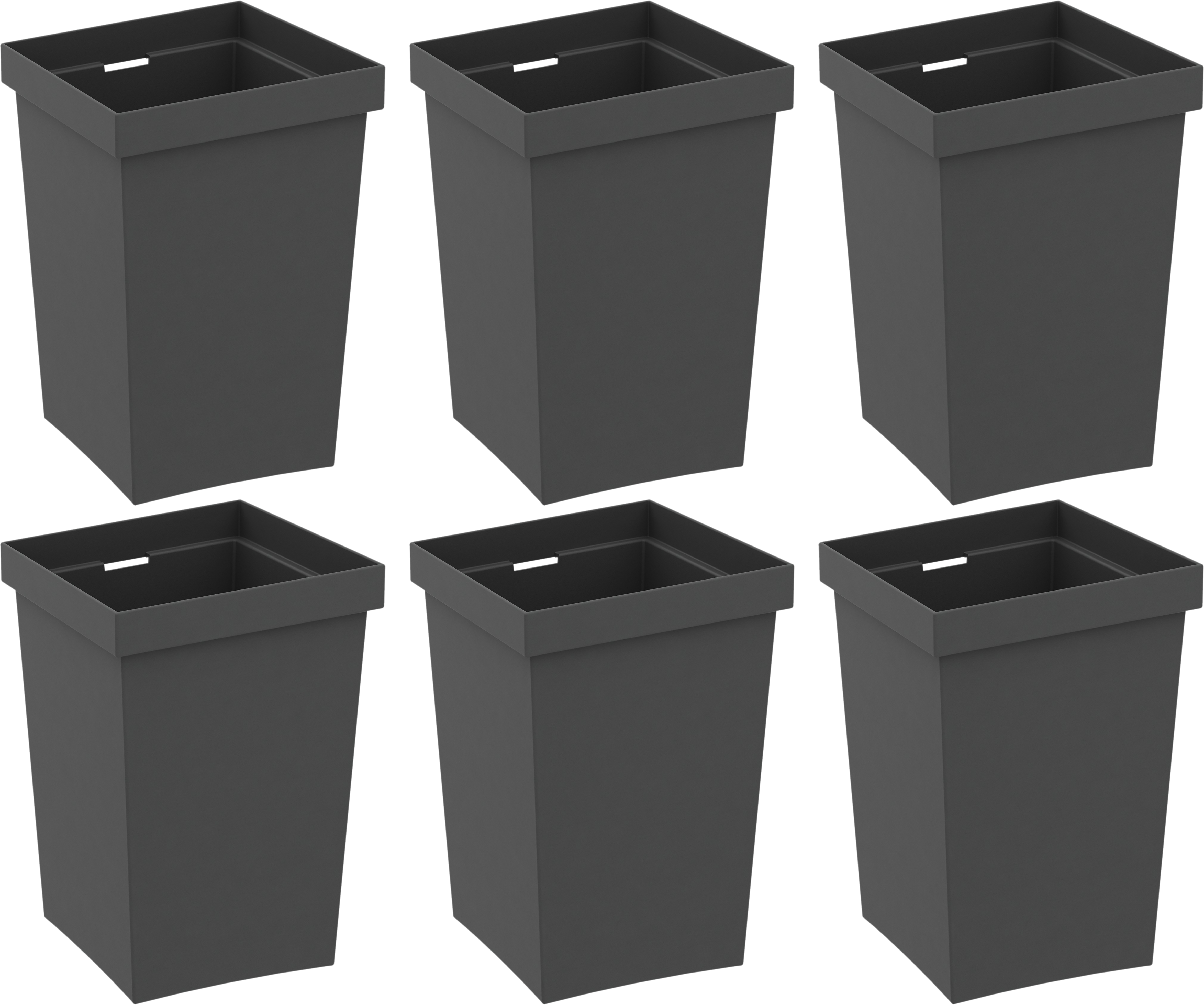 Set de 6 porta utensilios para estante de cocina delinia id gris 10x14,7x10 cm