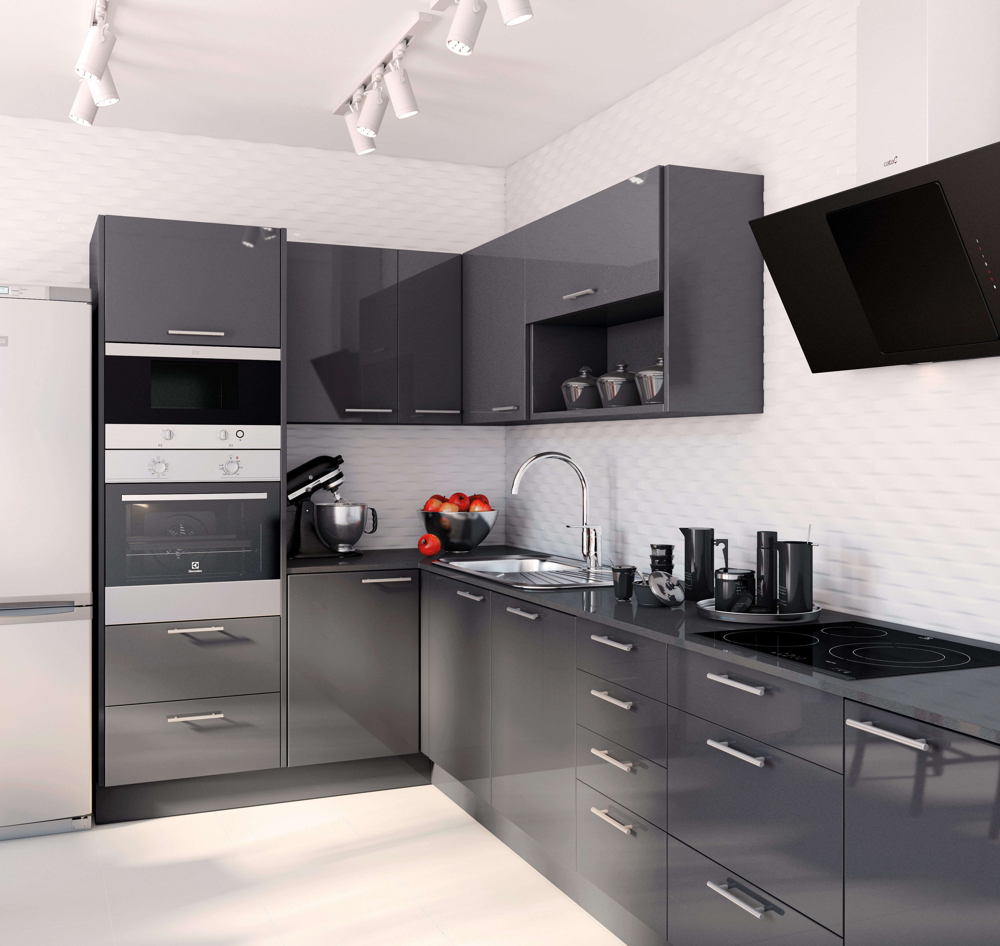 Porta de cozinha Delinia Atenas 59.7x76.8cm cinza brilhante - 5