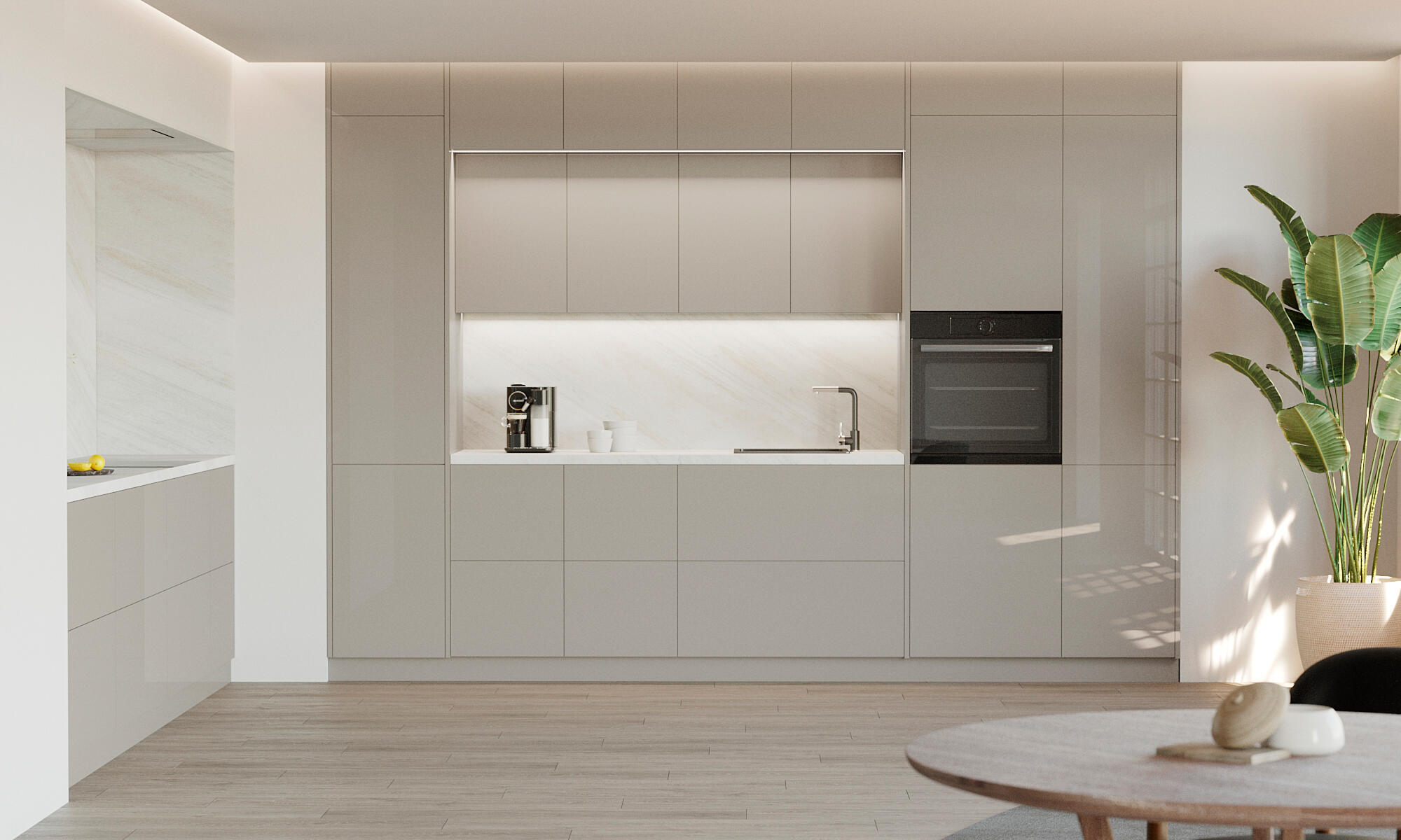 Costado para mueble de cocina atenas topo brillo h 102.4 x l 37 cm