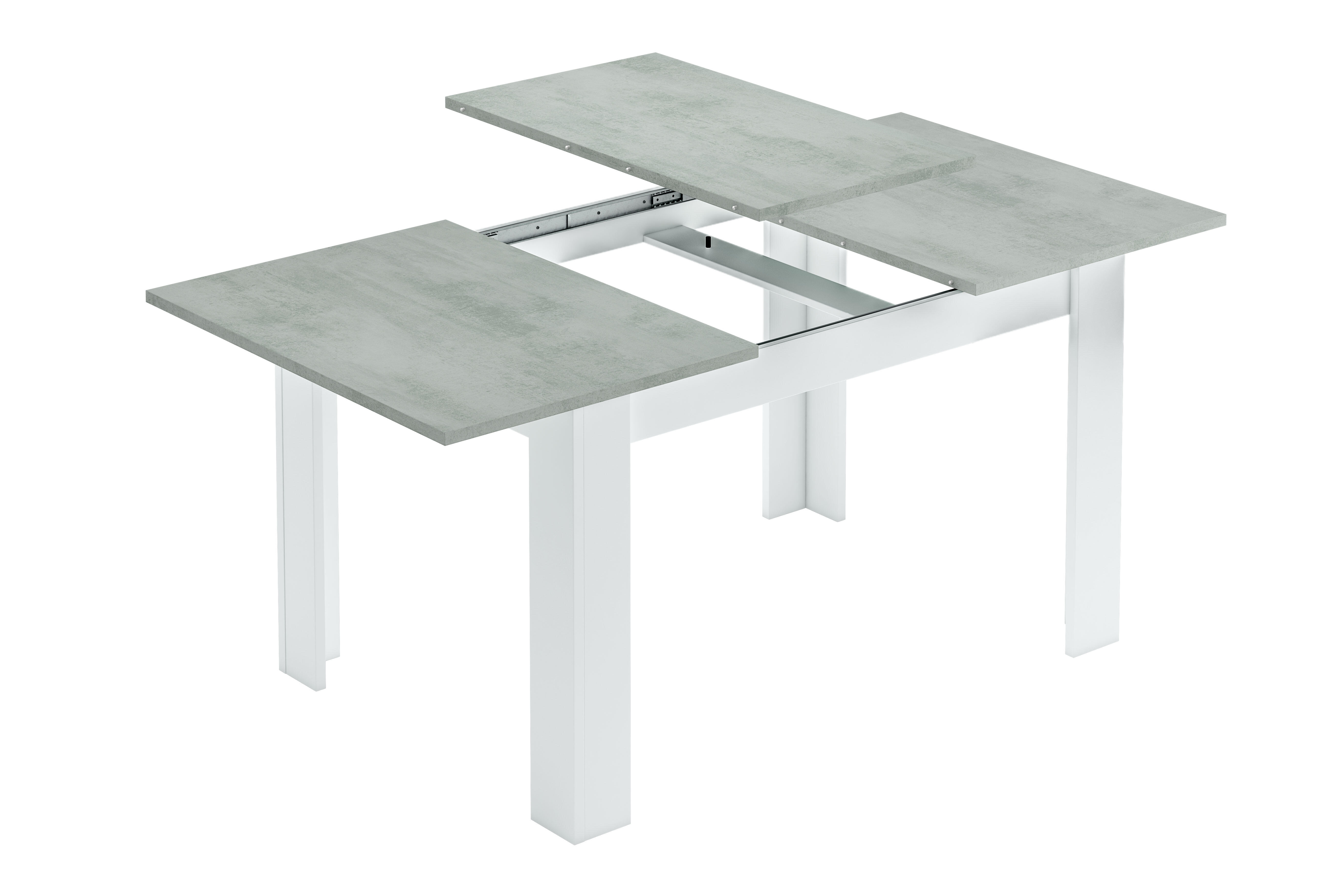 Mesa de comedor exten Kendra blanco cemento 190x78x90cm (largo máx.xaltoxancho) - 13