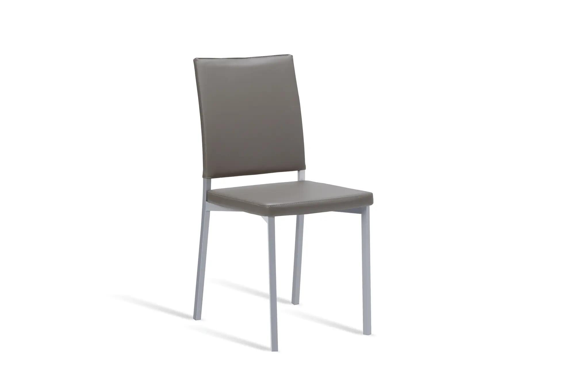 Silla de cocina portus canela asiento y respaldo gris