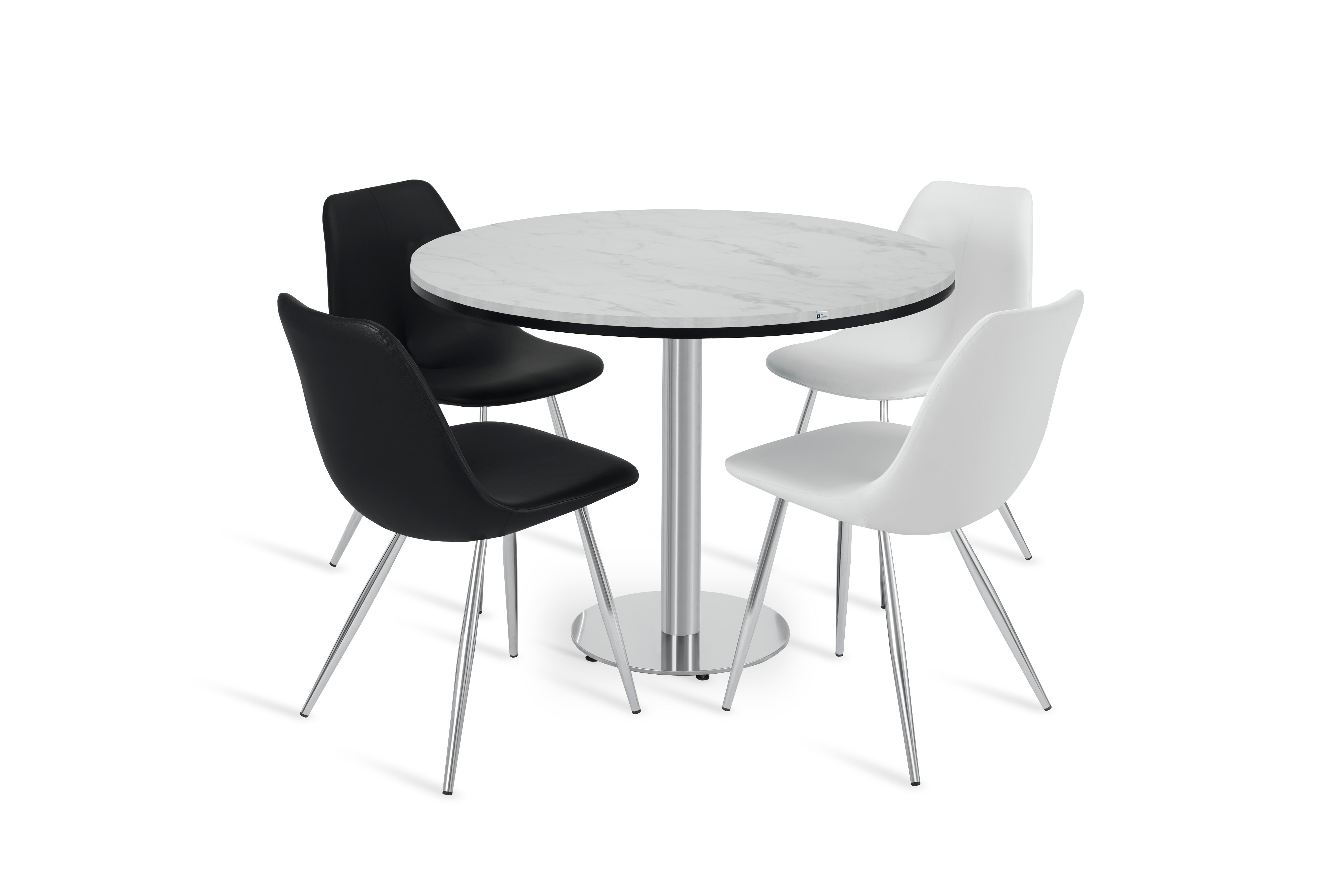 Conjunto De 2 Sillas De Comedor De Piel Sintética Negra BUFORD | Beliani.es