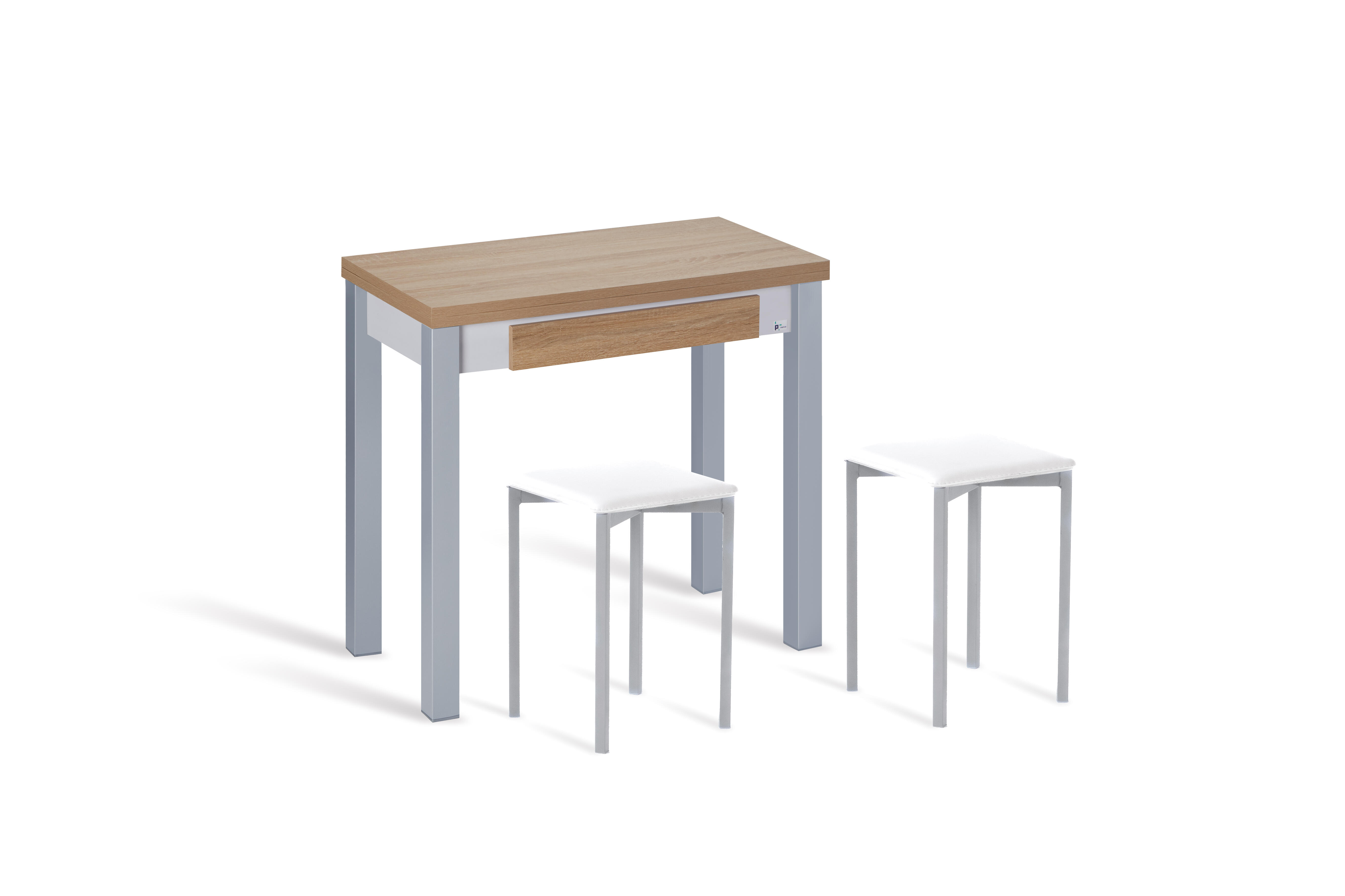 Mesa de cocina extensible madera LIVRO de 40 a 80 cm beige - 5