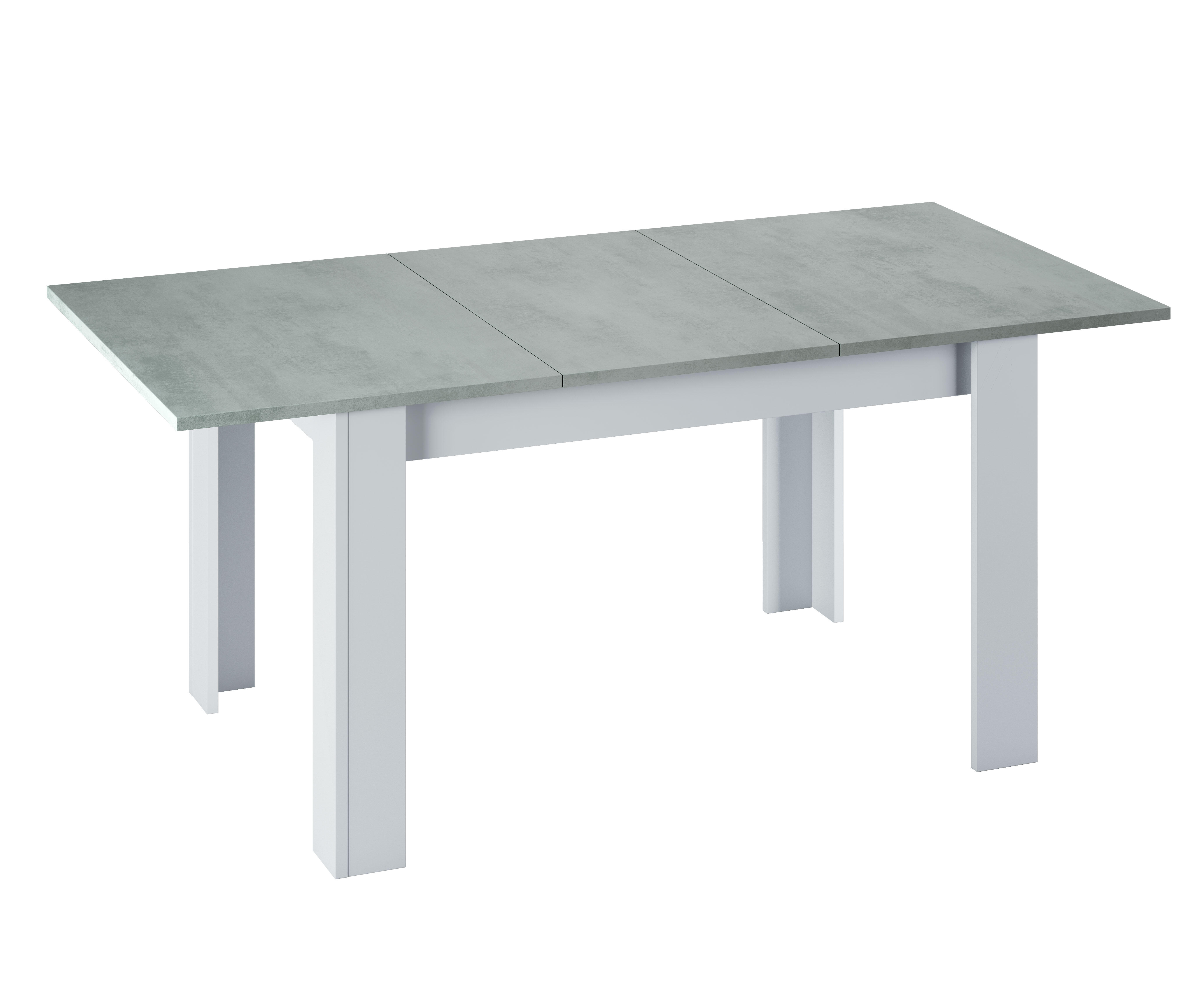 Mesa de comedor exten Kendra blanco cemento 190x78x90cm (largo máx.xaltoxancho) - 5
