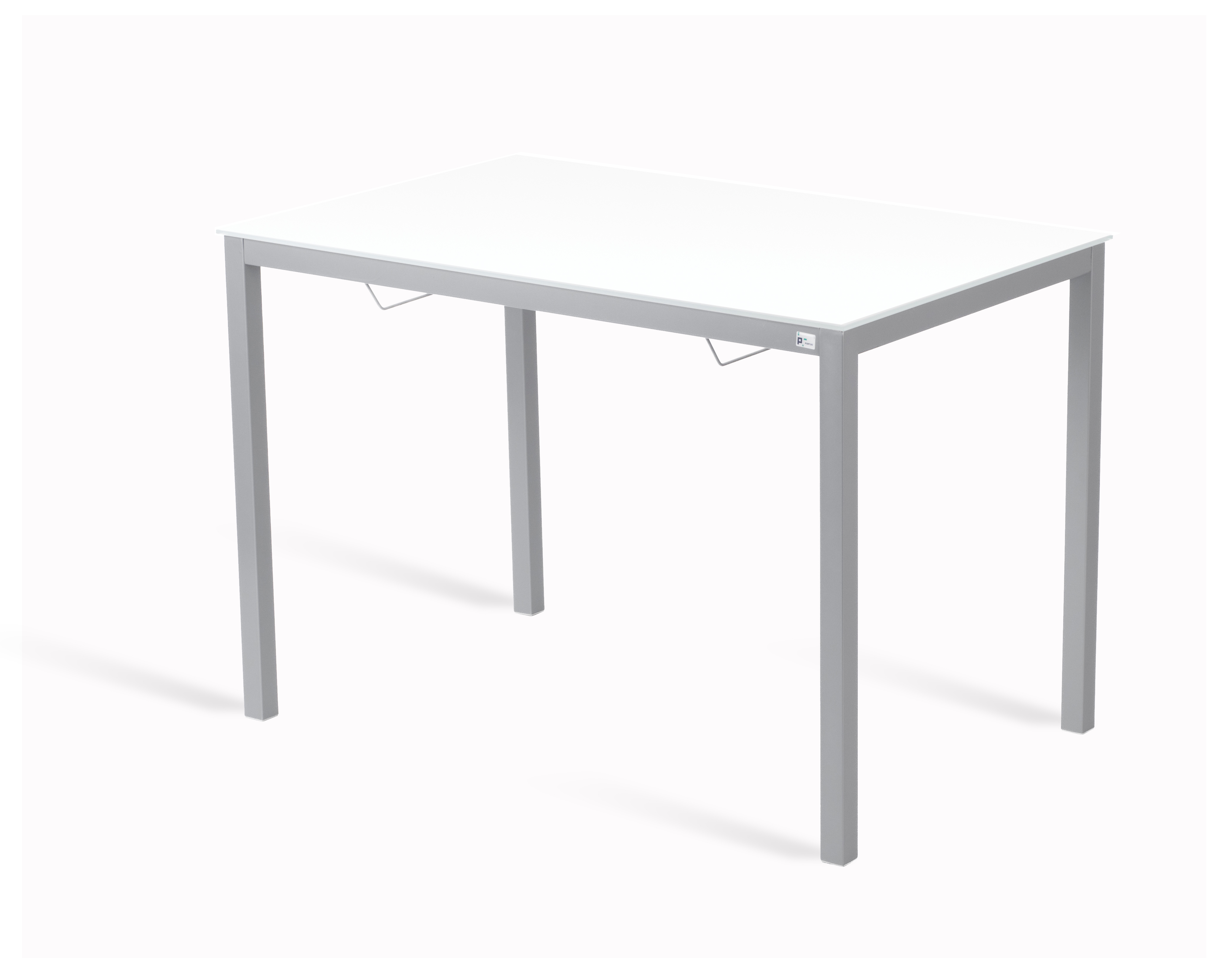 Mesa de cocina fija de cristal amigo de 110x70 cm blanco