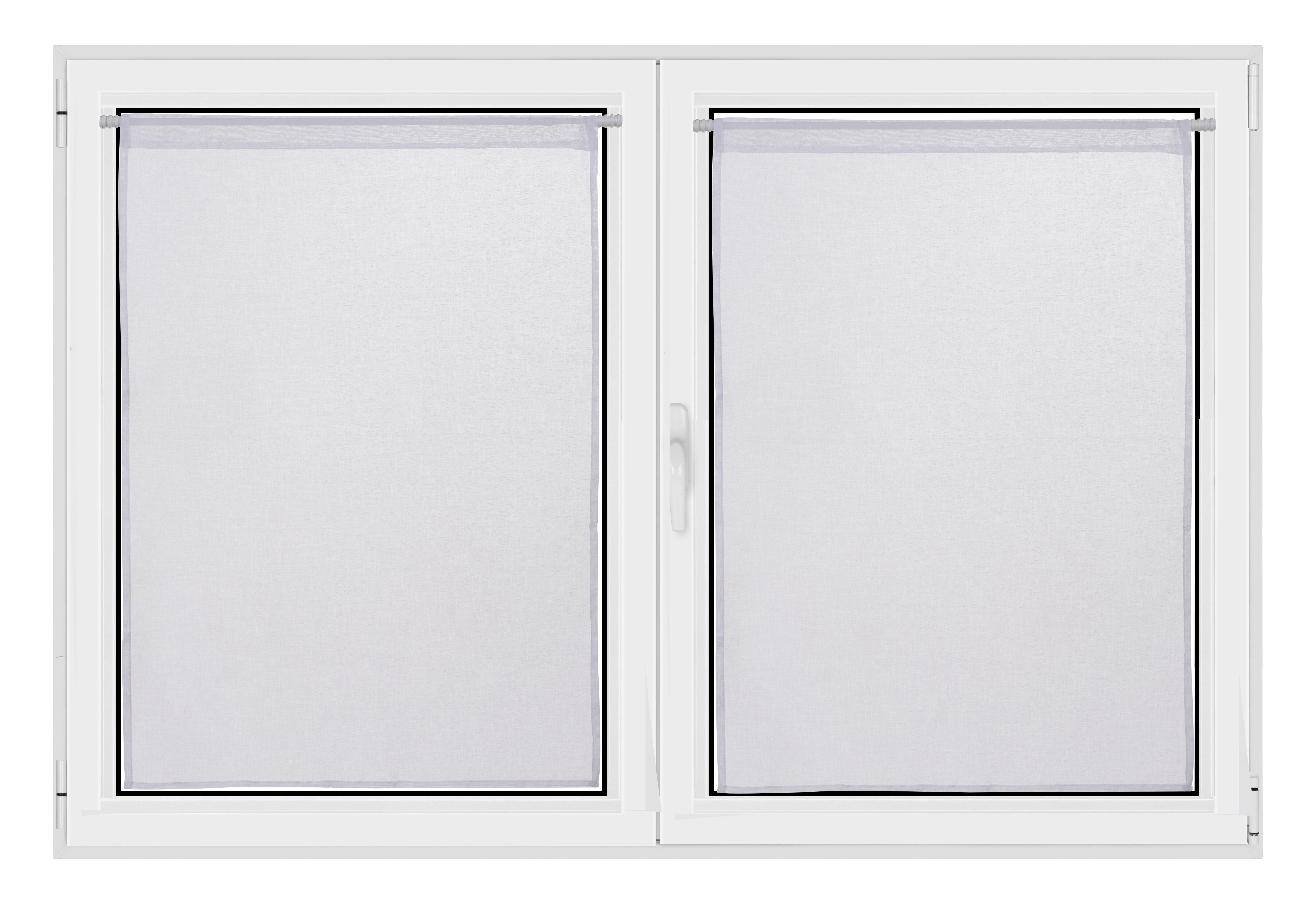 2 Visillos tendina pasabarras Idealis poliéster de 60x90cm liso blanco. Incluye cinta termoadhesiva - 9