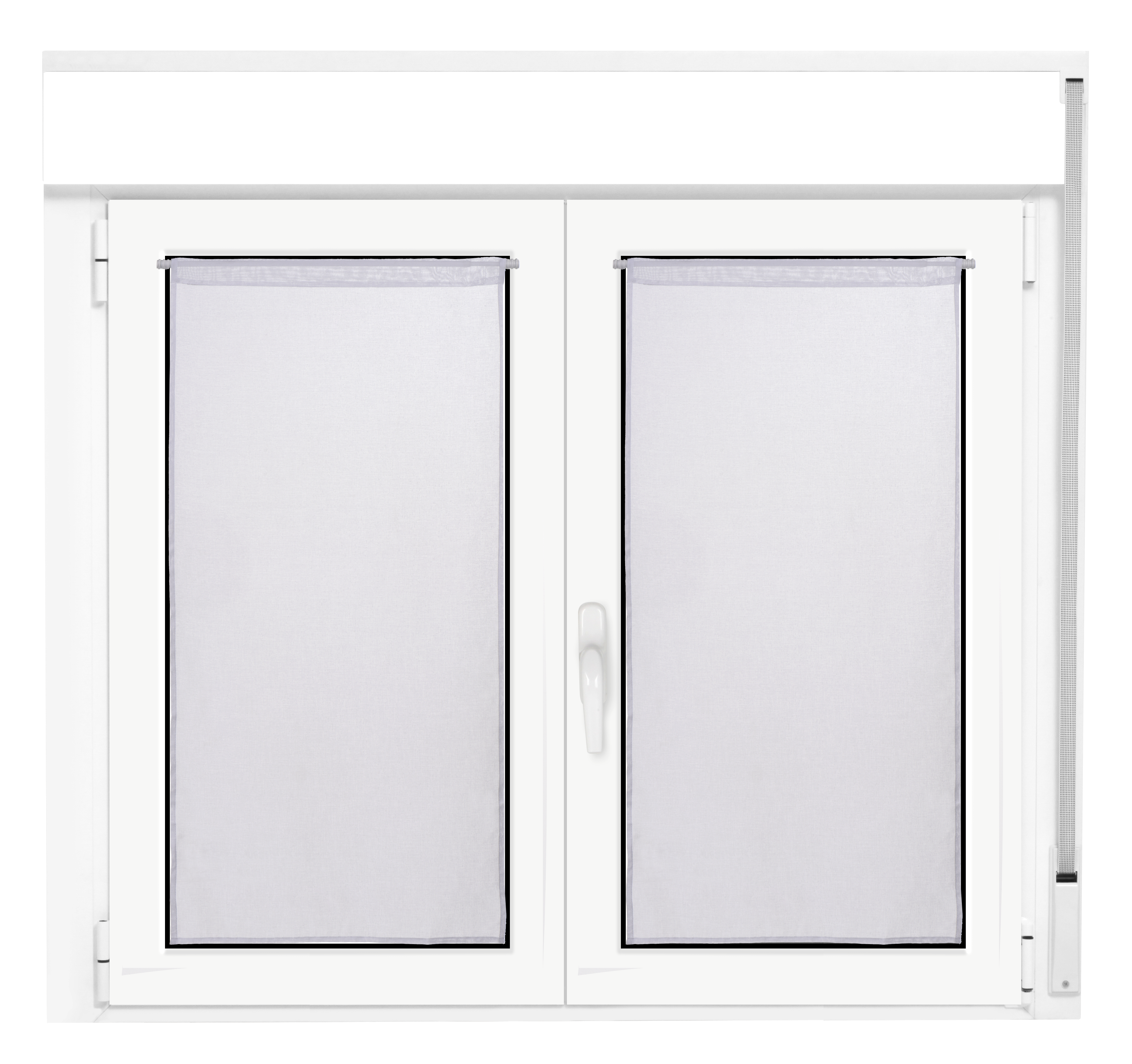 2 visillos tendina pasabarras essential liso blanco de 60x120cm