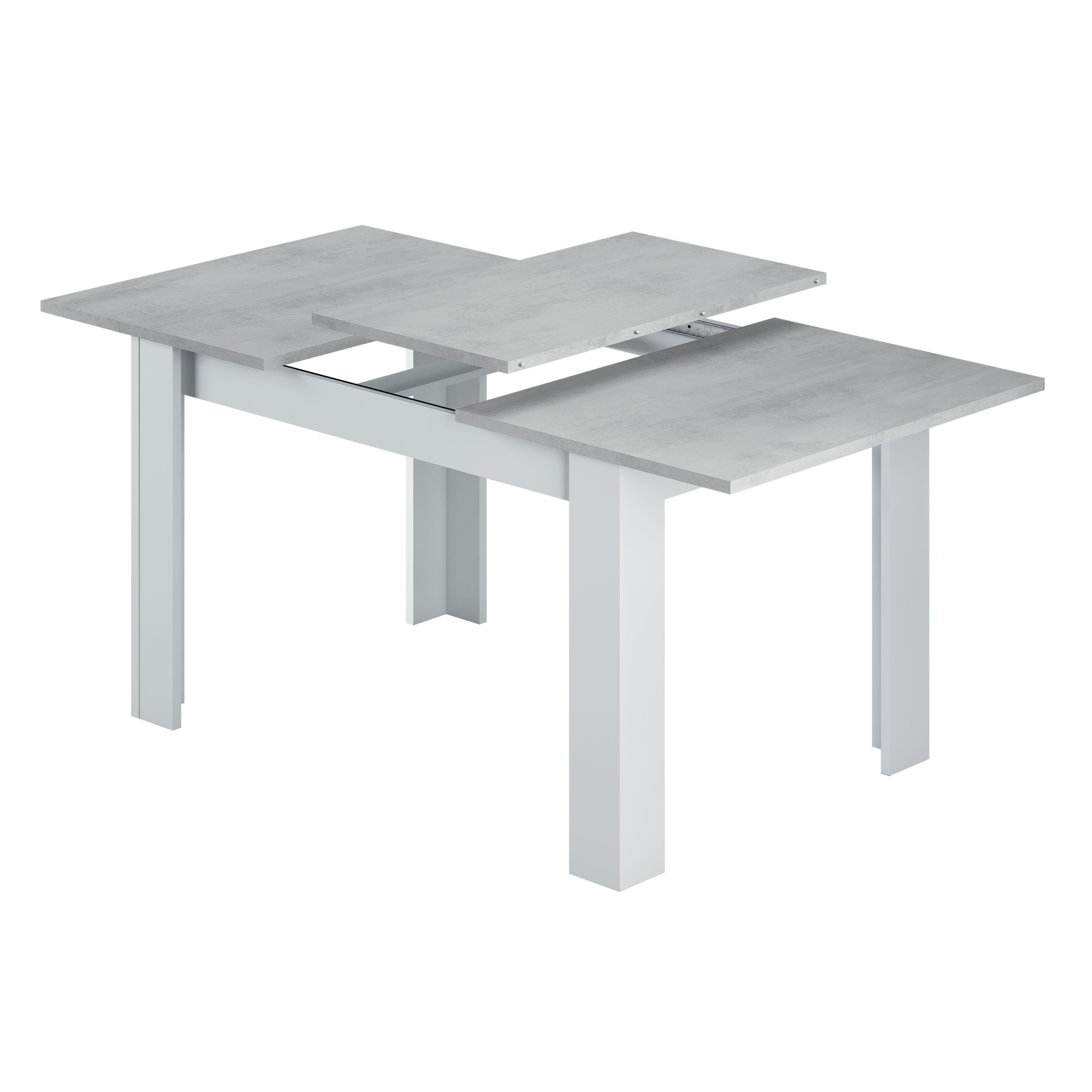 Mesa de comedor exten Kendra blanco cemento 190x78x90cm (largo máx.xaltoxancho) - 12