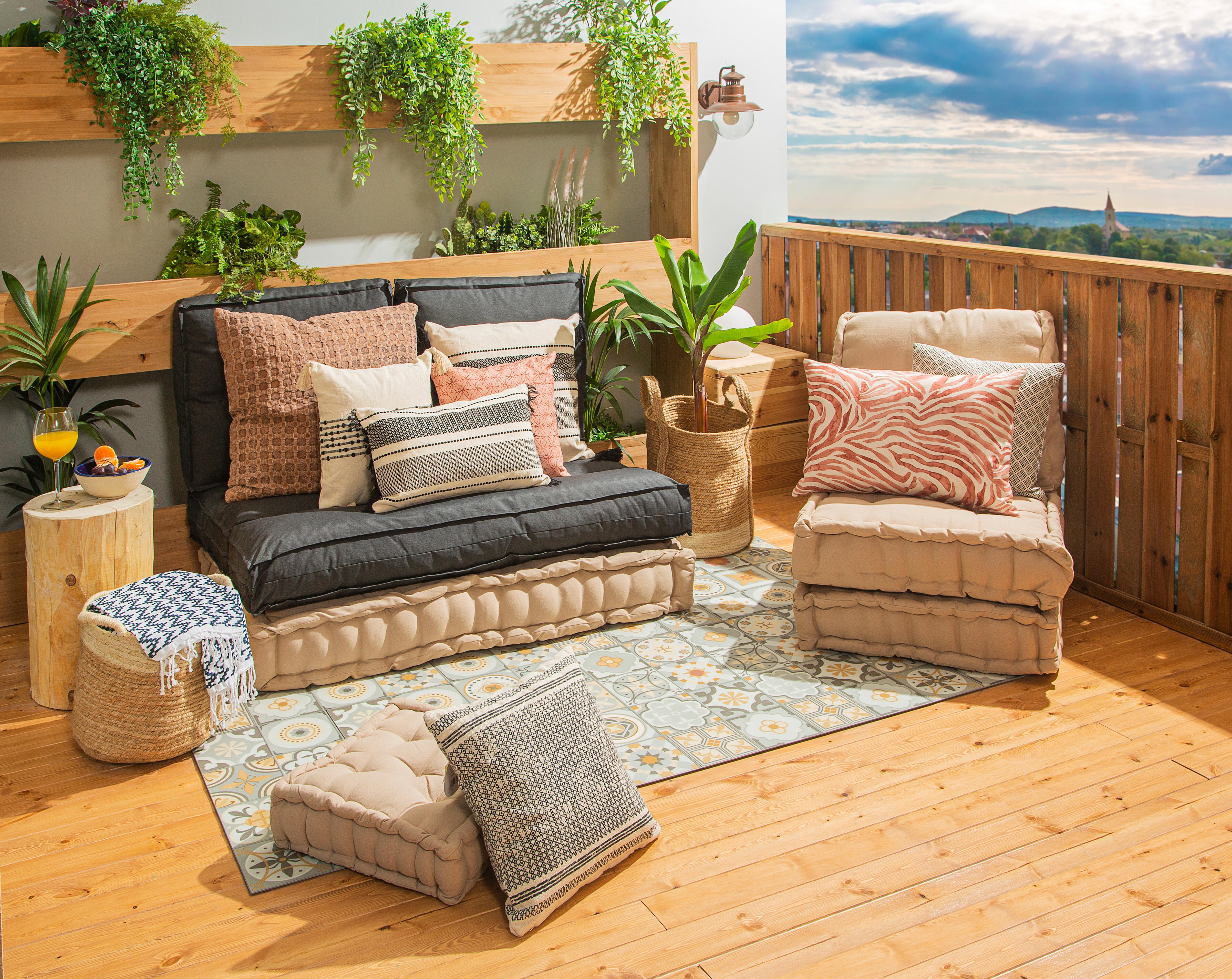 Almofada de encosto Luck 45x60x22cm Inspire bege - 14