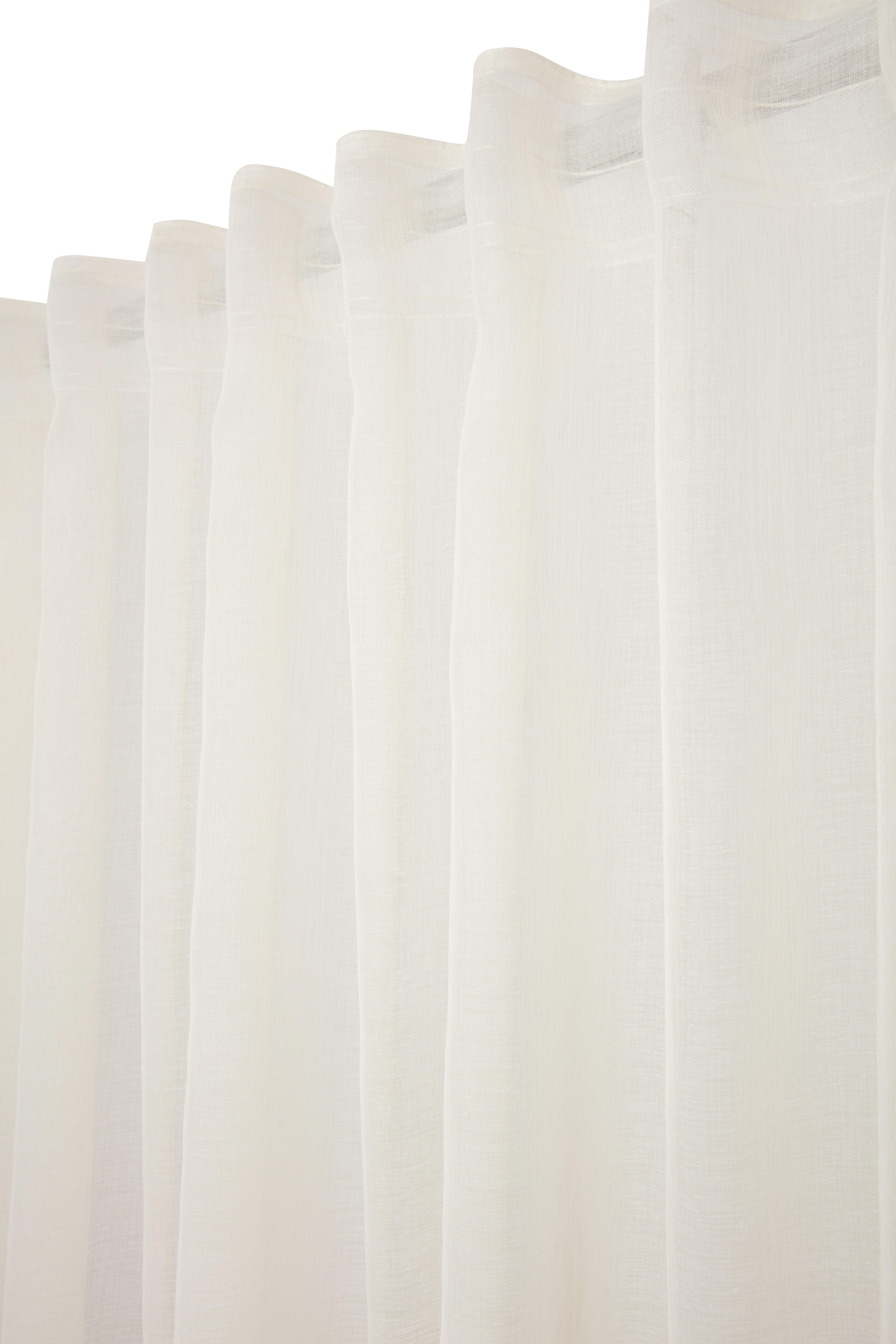 Cortinado translúcido fita franzir e/ou presilha Zephyr 280x300cm marfim - 5