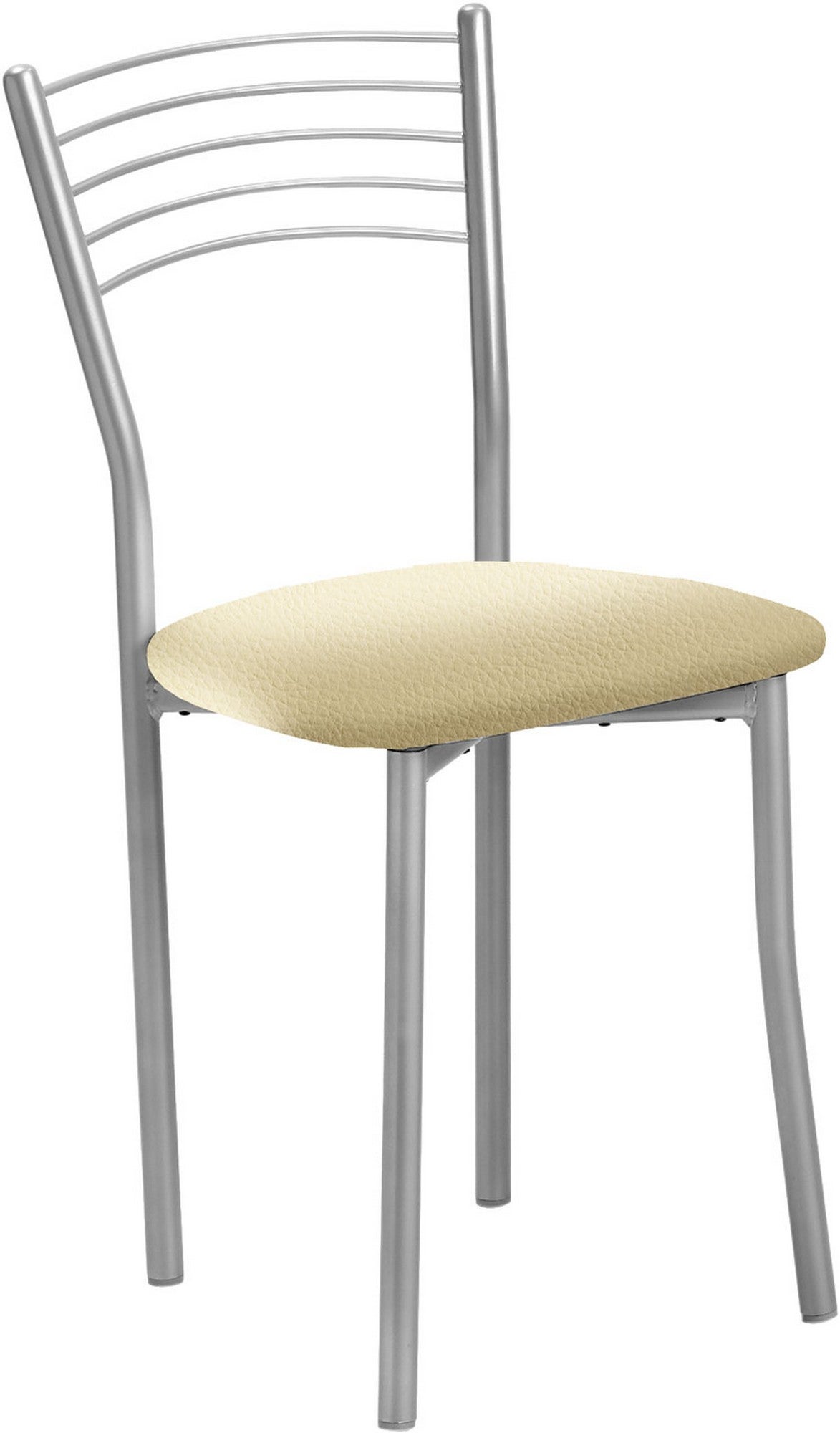 Silla kopa armazon aluminio asiento polipiel crema
