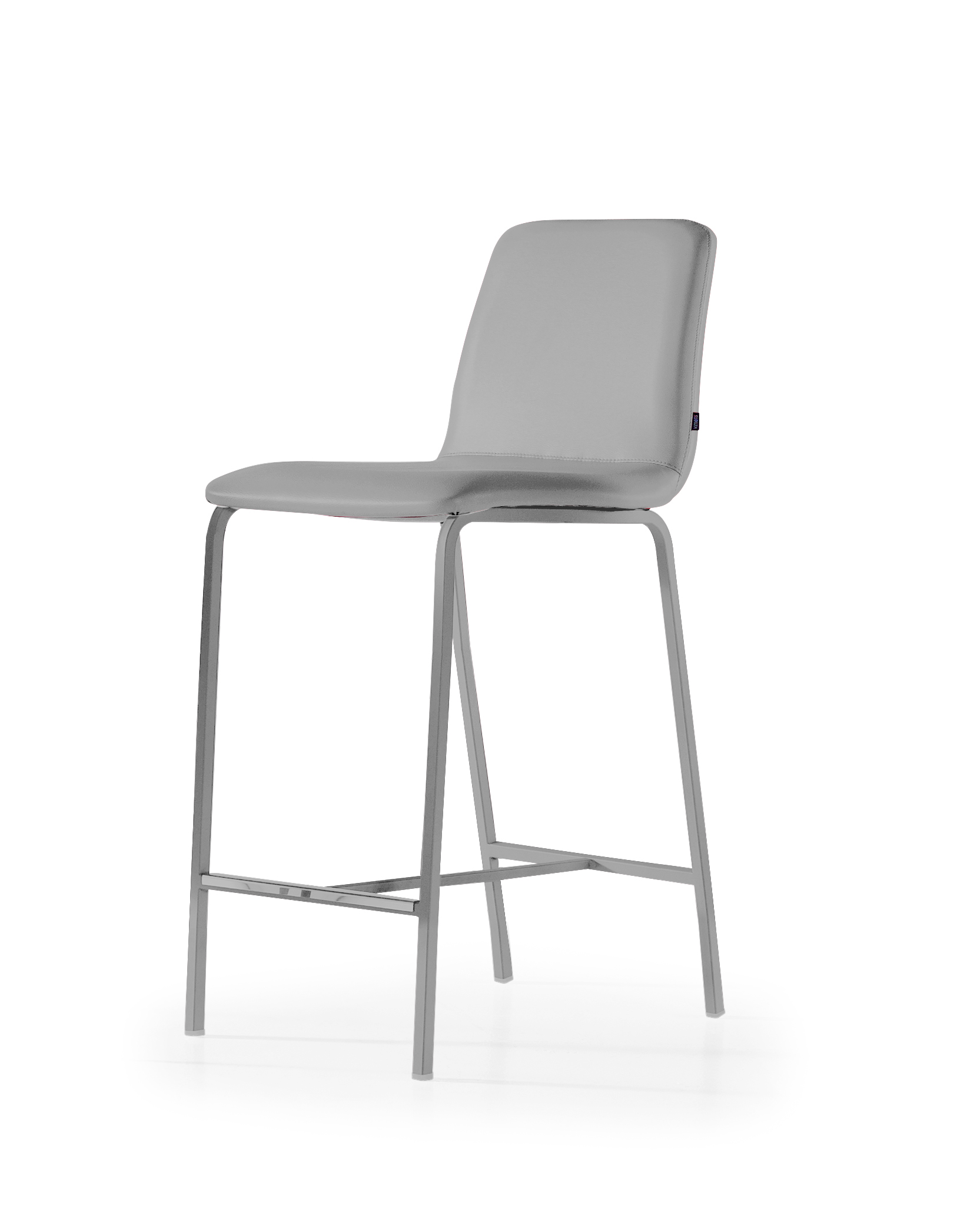Tab. lea soft medium polipiel grain gris-plata