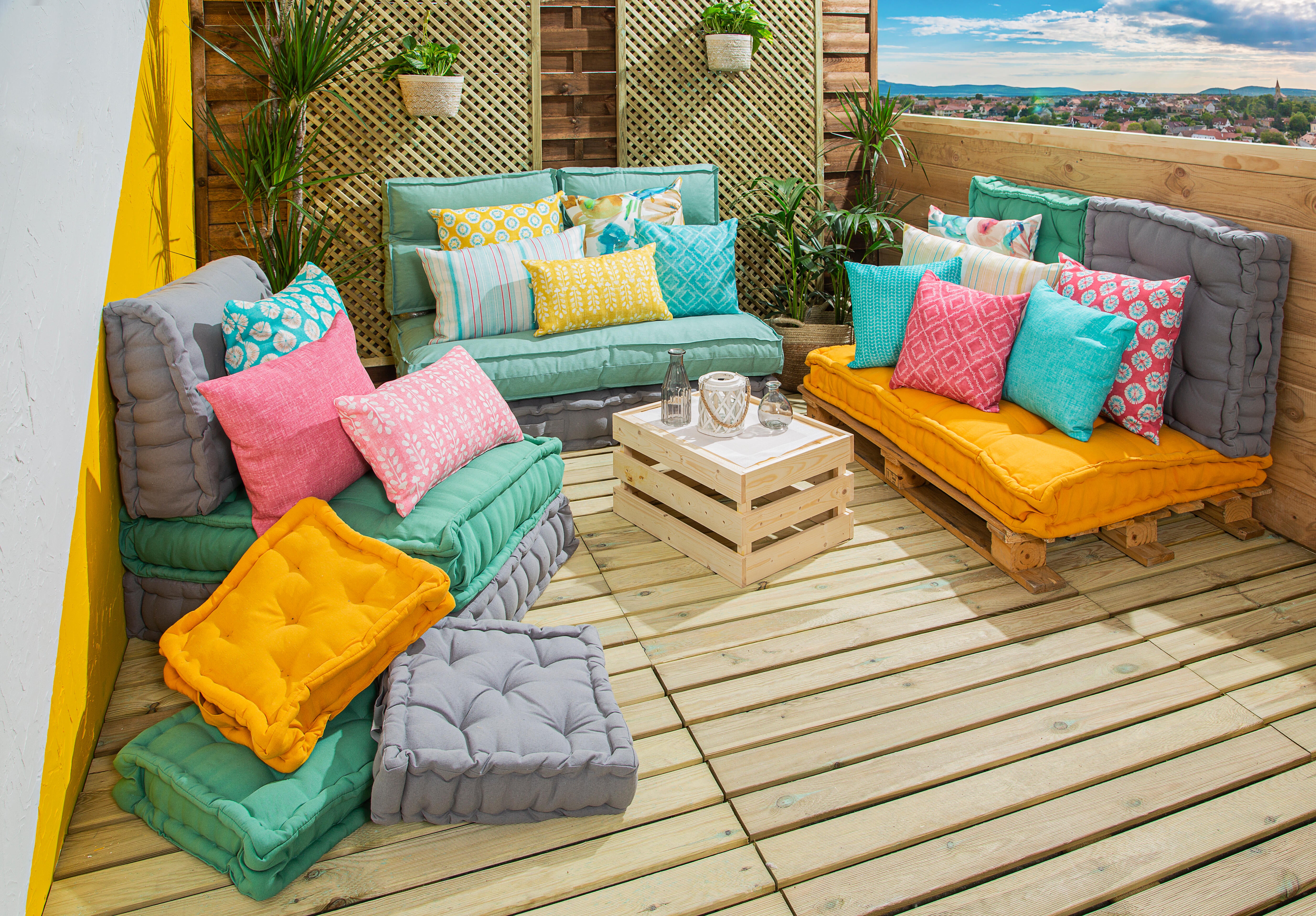 Cuscino da pavimento Futon INSPIRE Luck grigio 40 x 40 cm - 7