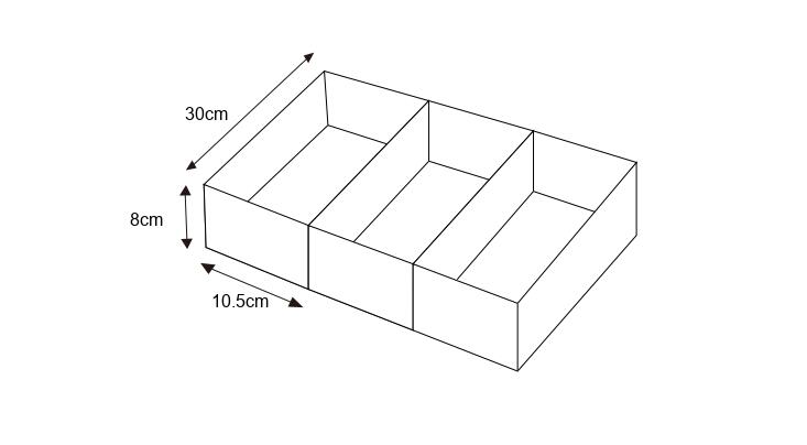 Pack 3 Organizadores de cajones SPACEO 10,5x8x30 cm (anchoxaltoxfondo) - 2