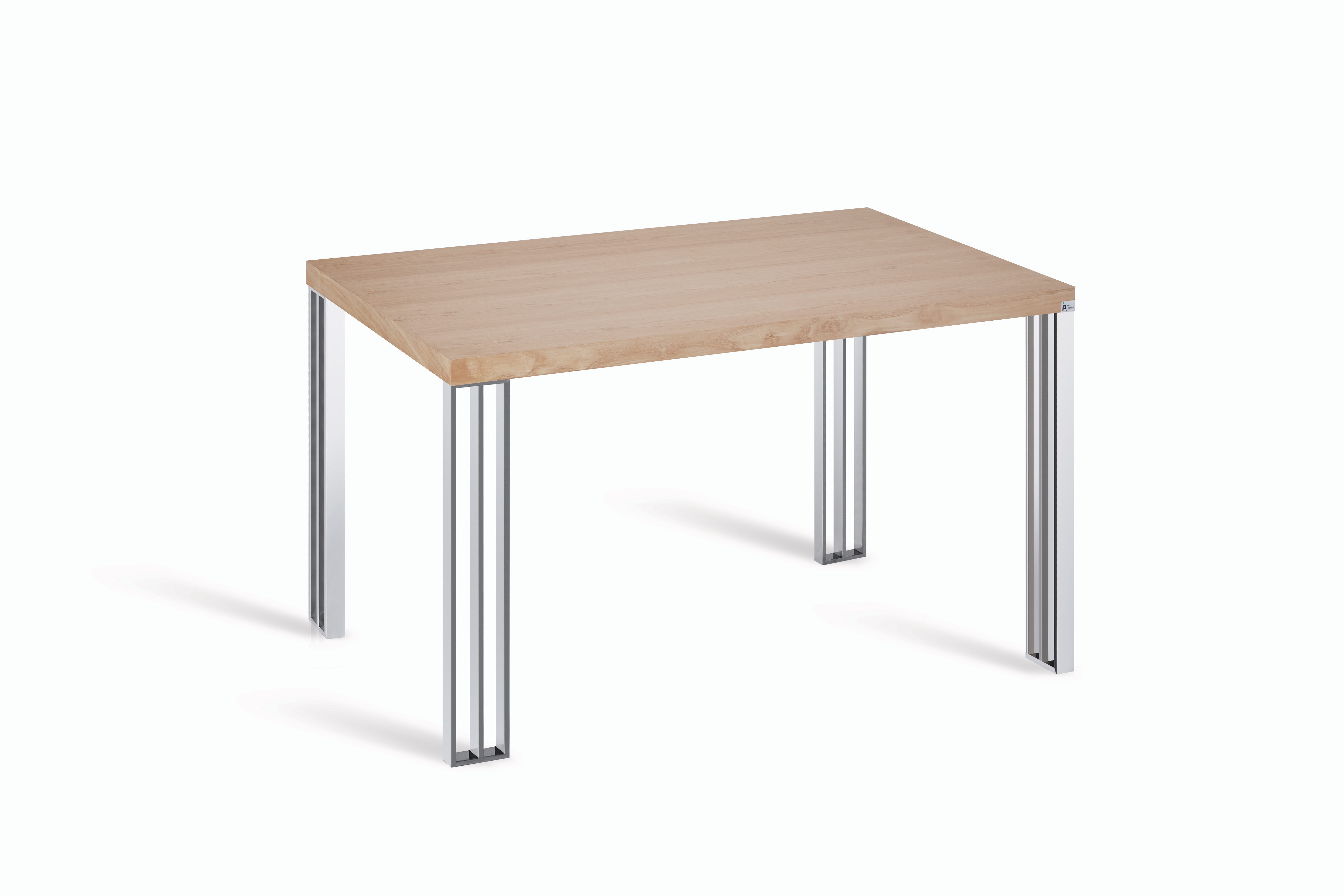 Mesa de cocina fija de madera cacau de 120x75 cm beige