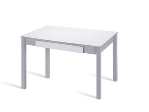 Mesa cocina extensible cristal blanco óptico - Fanmuebles
