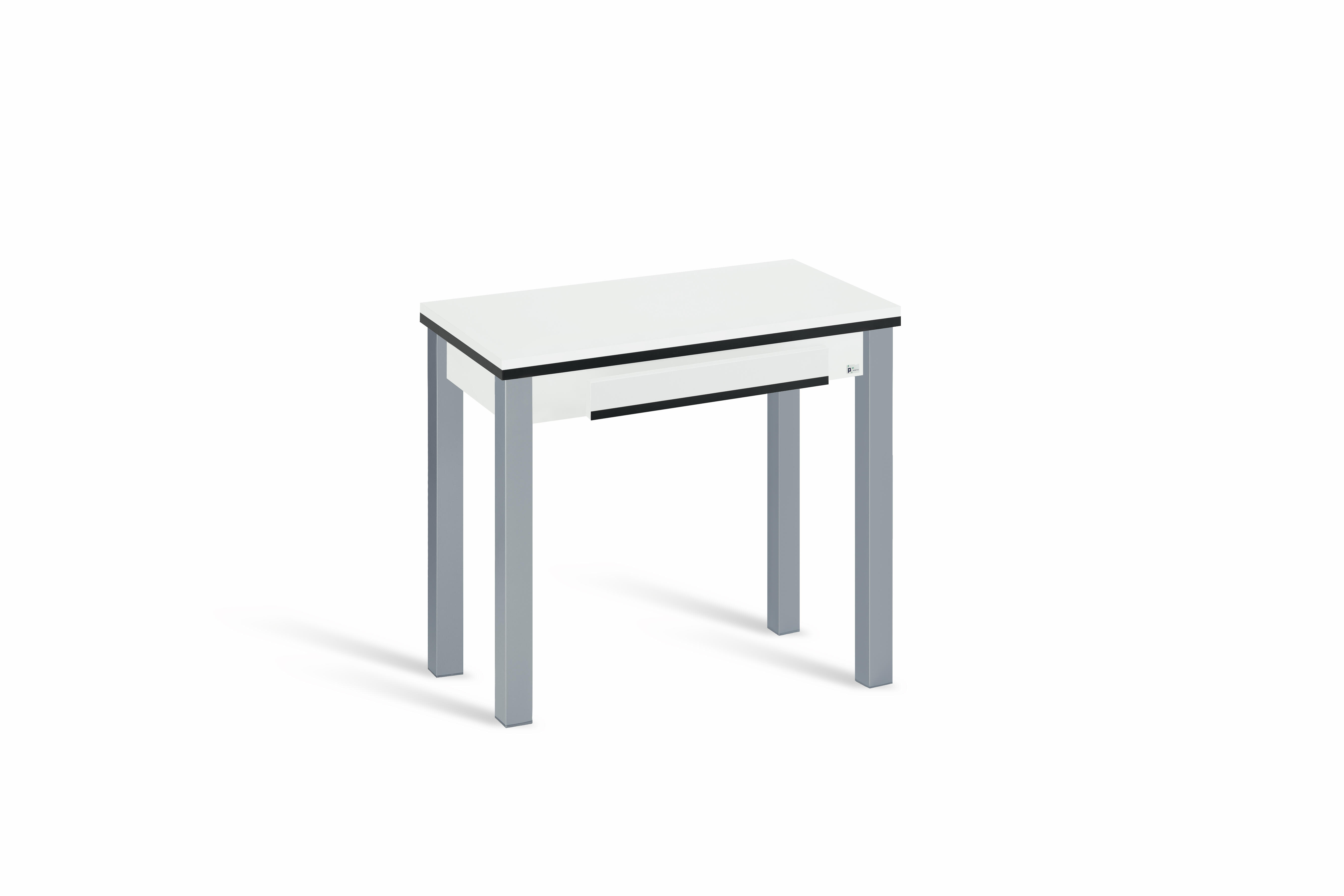 Mesa de cocina extensible madera matis de 40 a 80 cm blanco